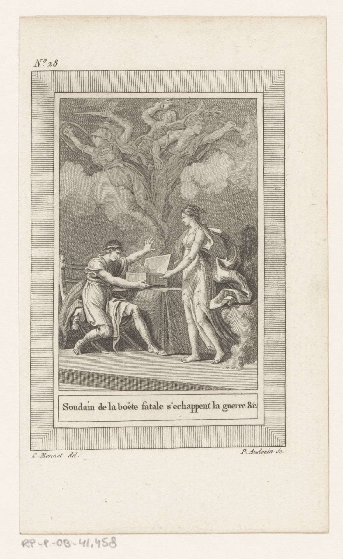 Epimetheus opent de doos van Pandora by Pierre Audouin