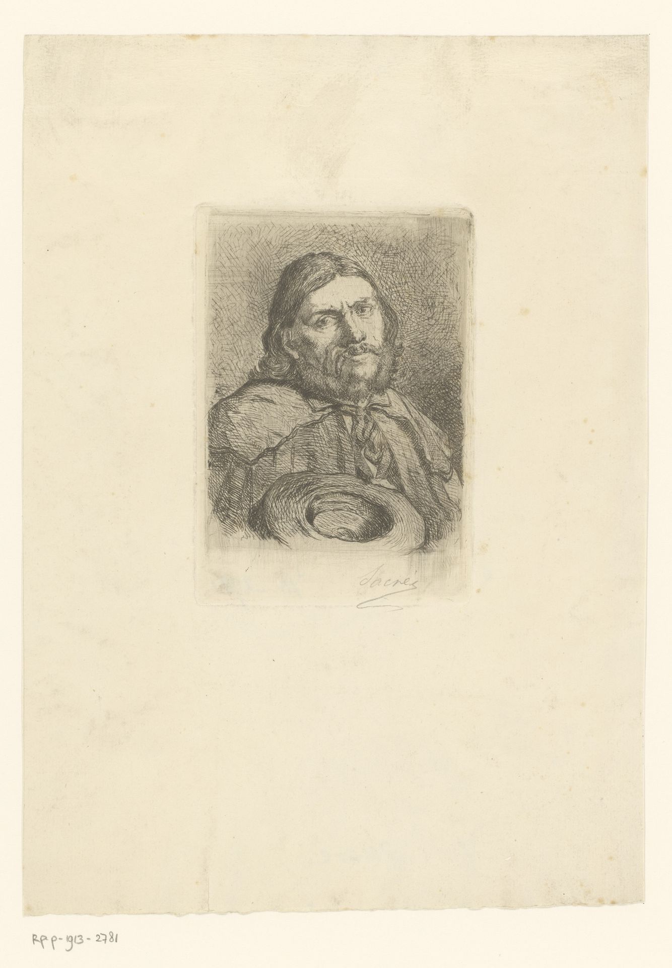 Man met hoed by Emile Sacré