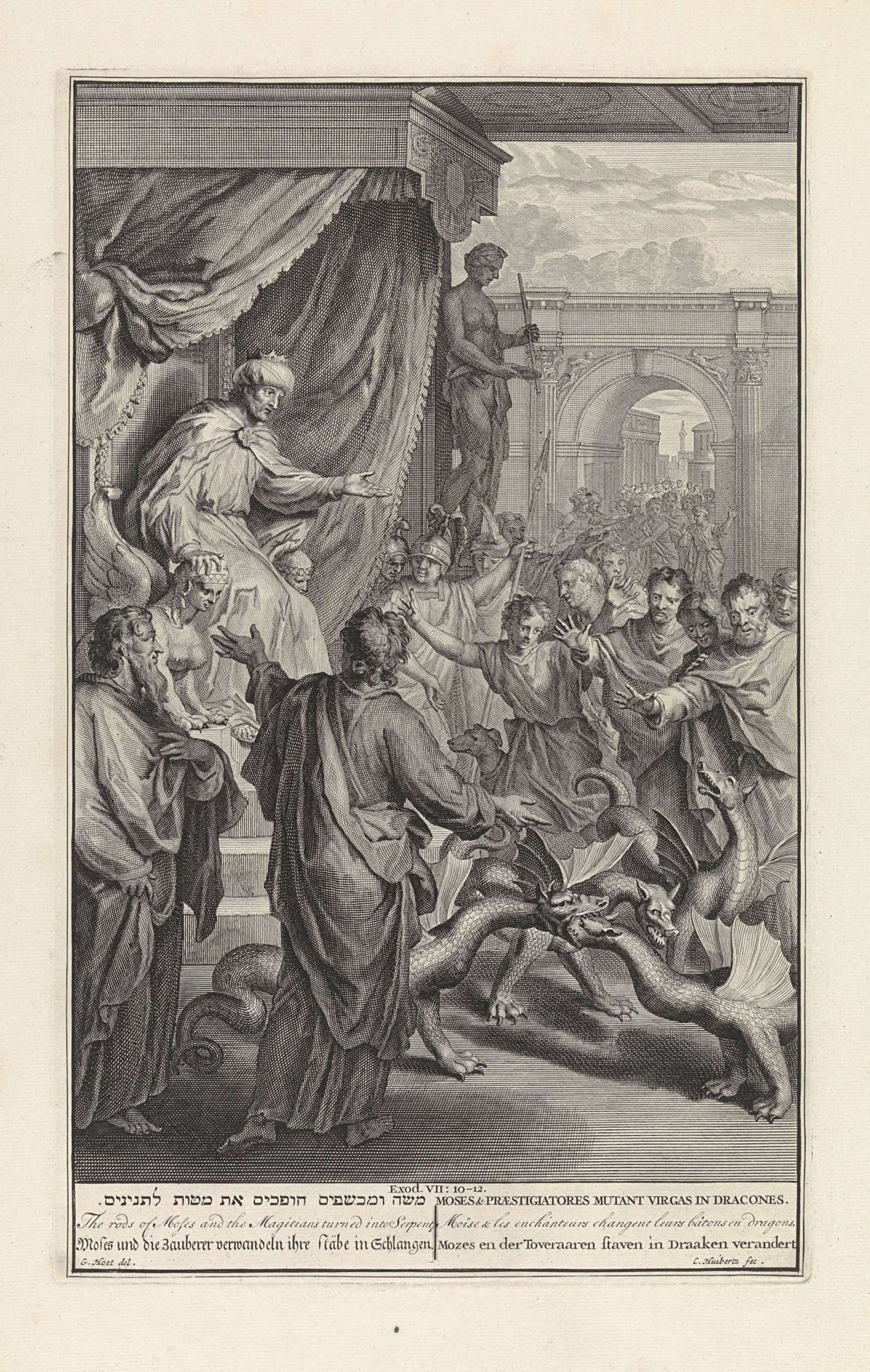Mozes en Aäron bij farao by Cornelis Huyberts