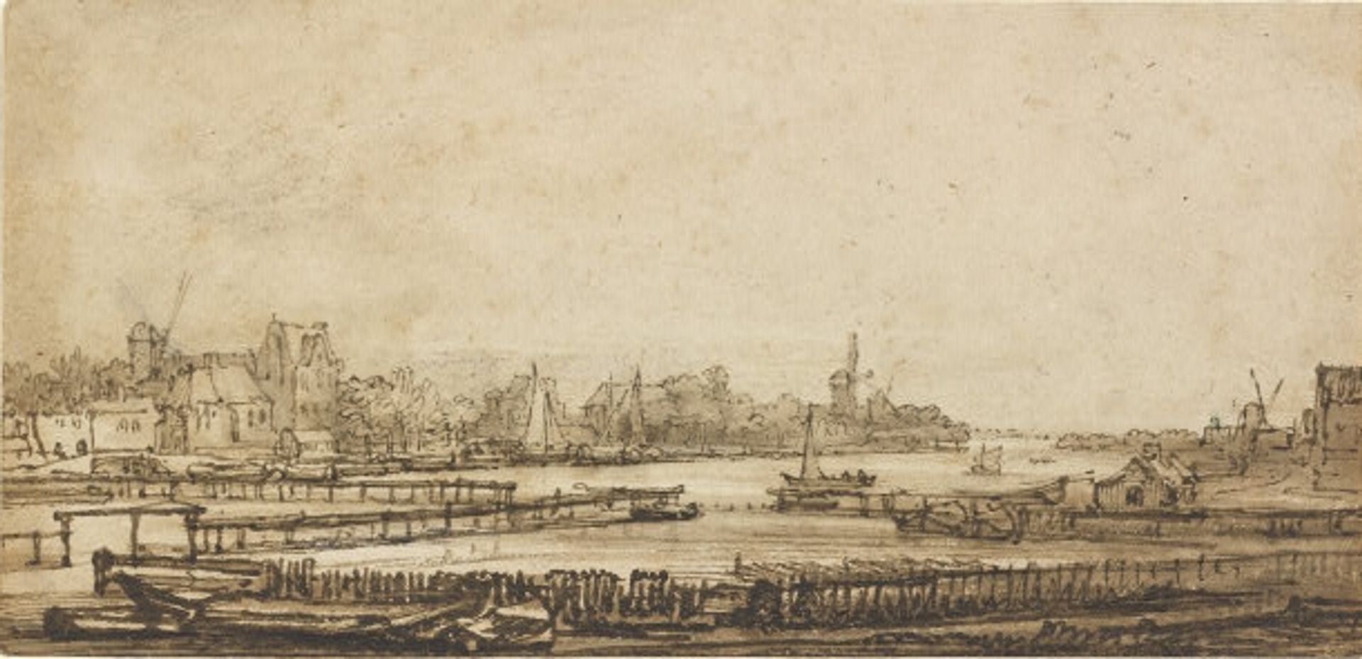 View over the Amstel from the Rampart by Rembrandt van Rijn