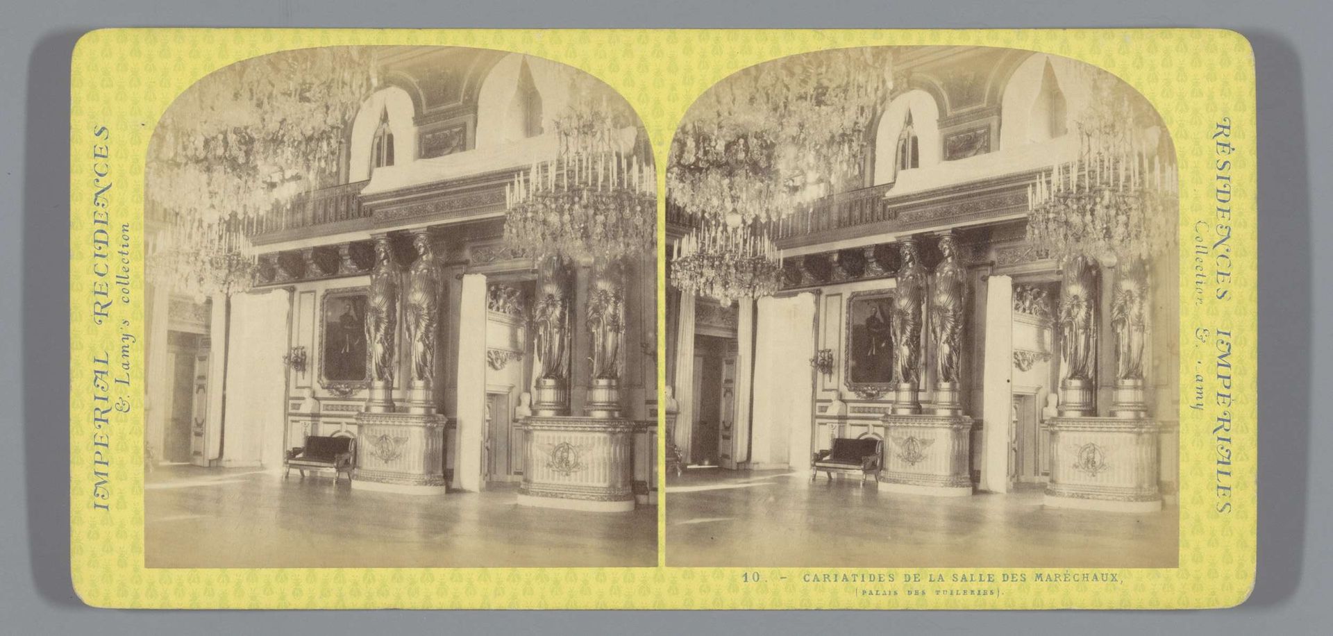 Kariatiden in de Salle des Marechaux in het Palais des Tuileries te Parijs by Ernest Eléonor Pierre Lamy