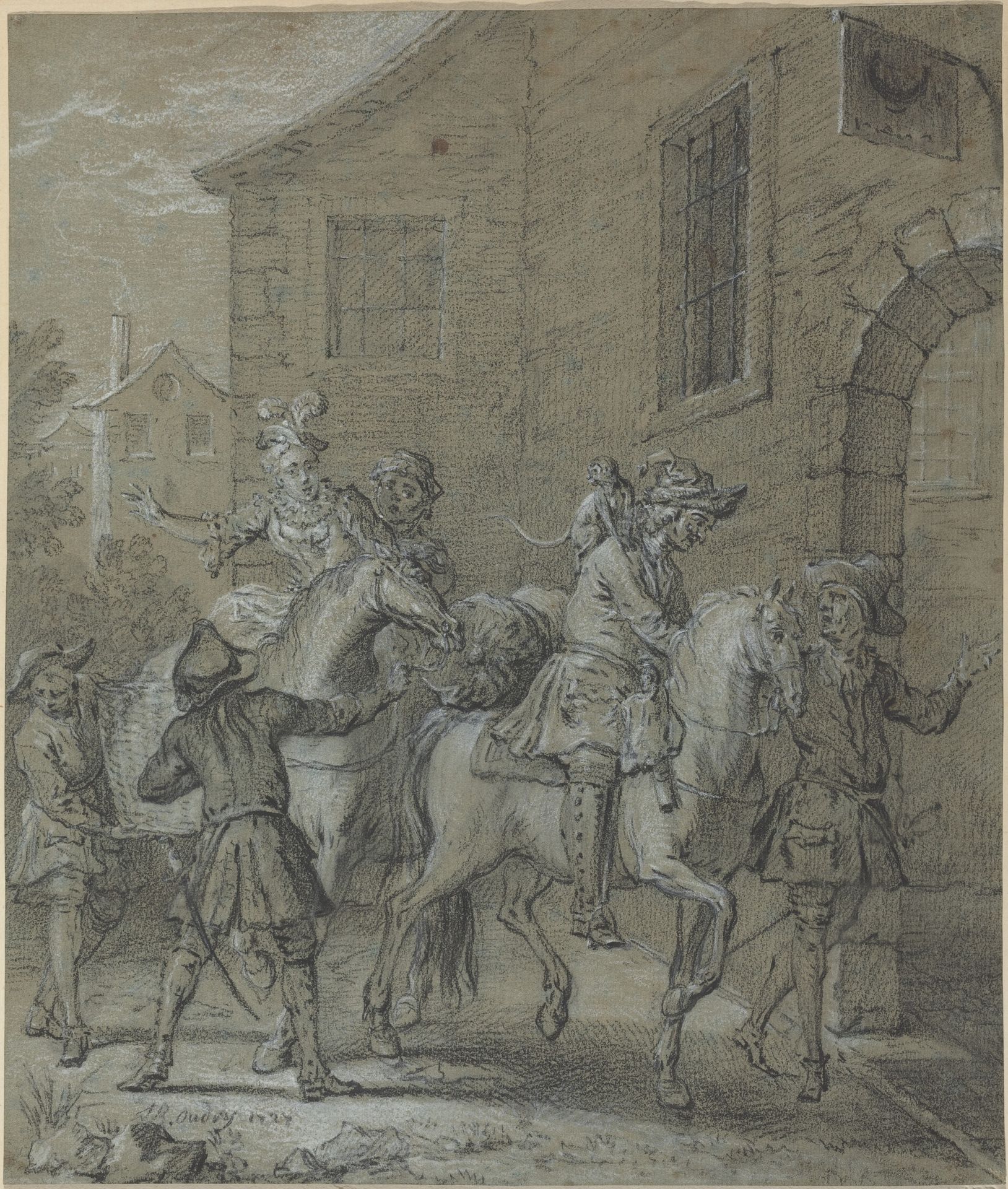 L'Arrivee de l'Operateur dans l'hotellerie by Jean-Baptiste Oudry