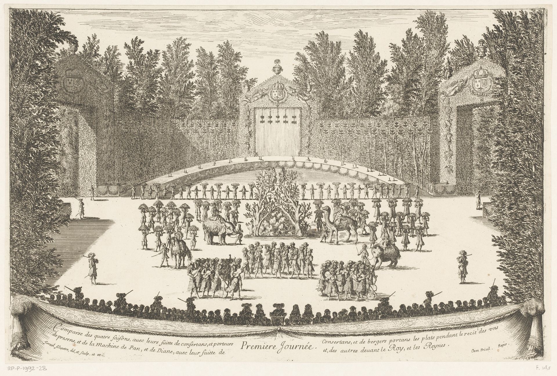 Tableau vivant met de vier seizoenen tijdens feest op Versailles by Israel Silvestre
