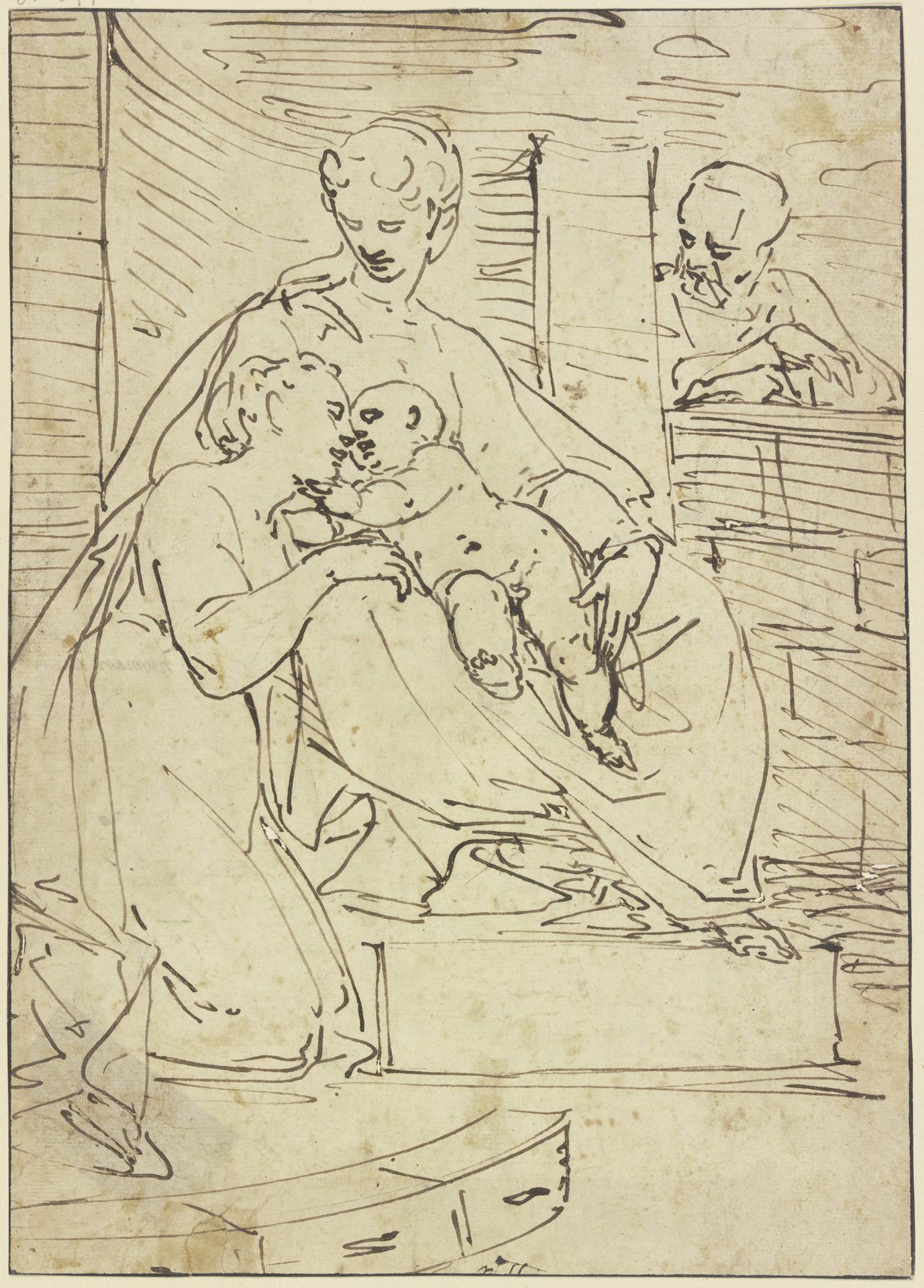 Mystische Vermählung der Heiligen Katharina mit dem Jesusknaben by Luca Cambiaso