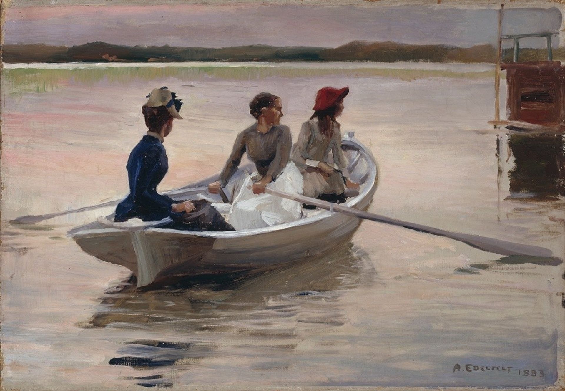 Girls in a Rowing Boat by Albert Edelfelt