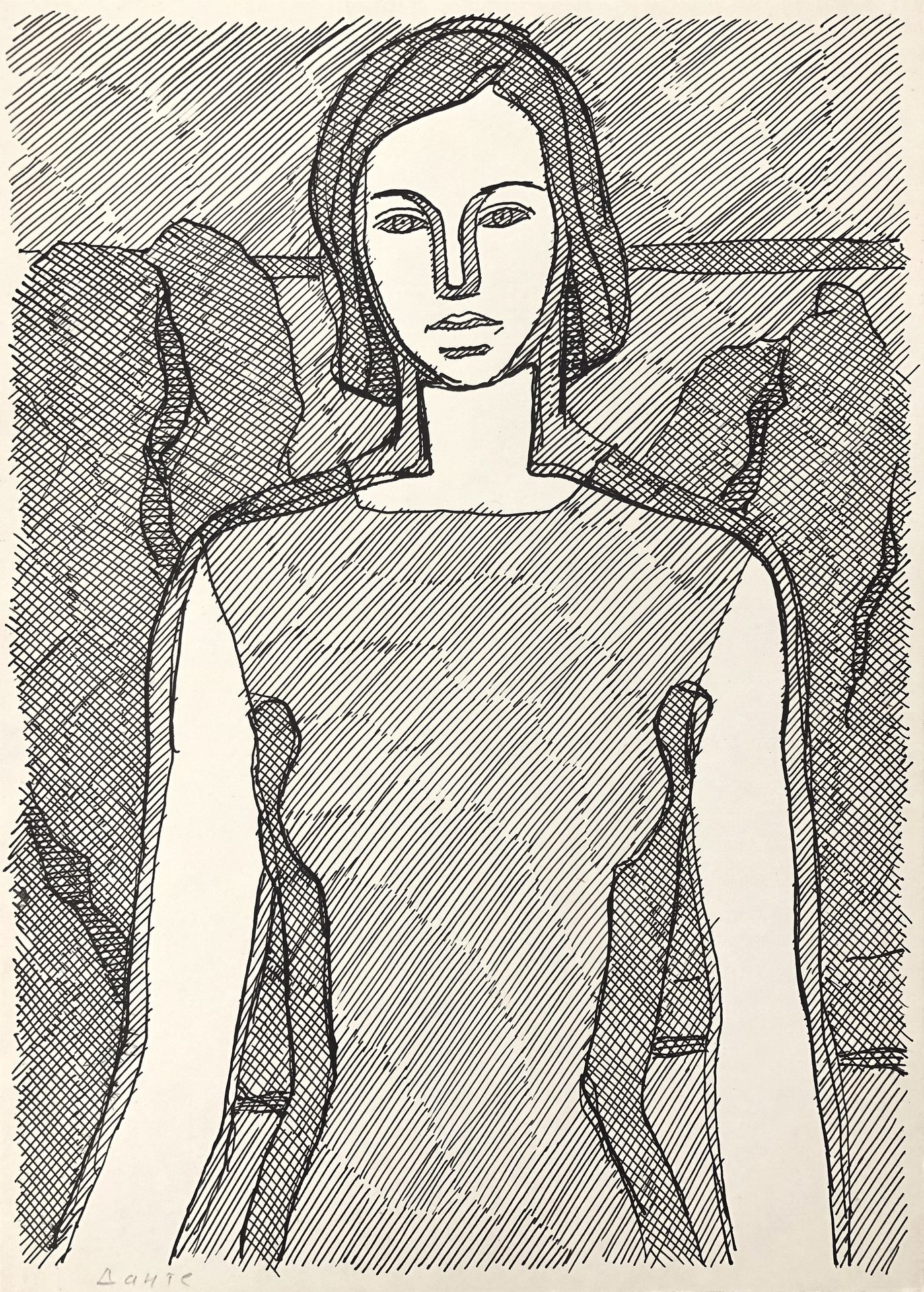 Female image. Illustration to Dante "Vita Nova" by Hryhorii Havrylenko
