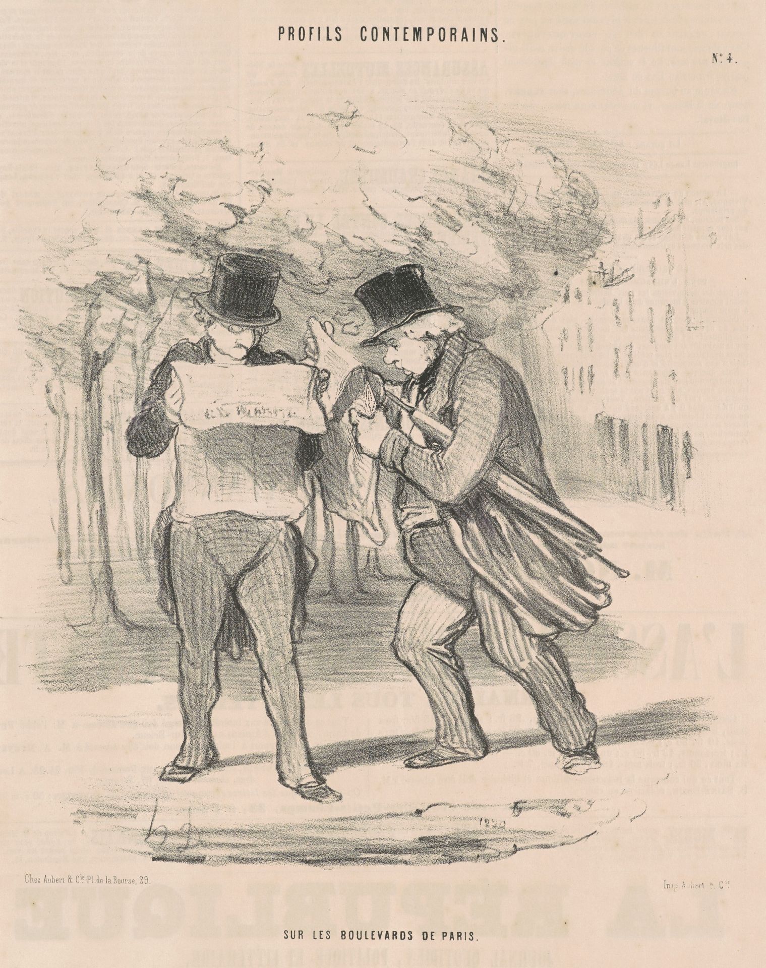 Sur les boulevards de Paris by Honoré Daumier