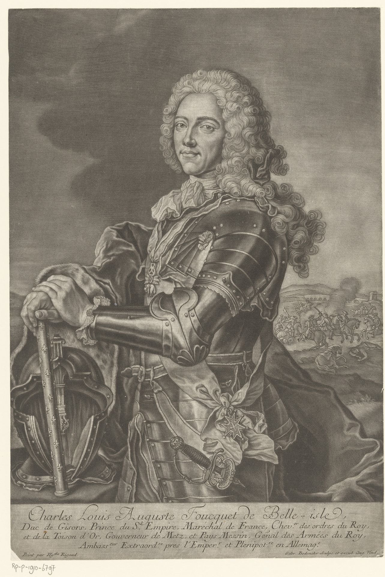 Portret van Charles Louis Auguste Fouquet de Belle-Isle by Gabriel Bodenehr