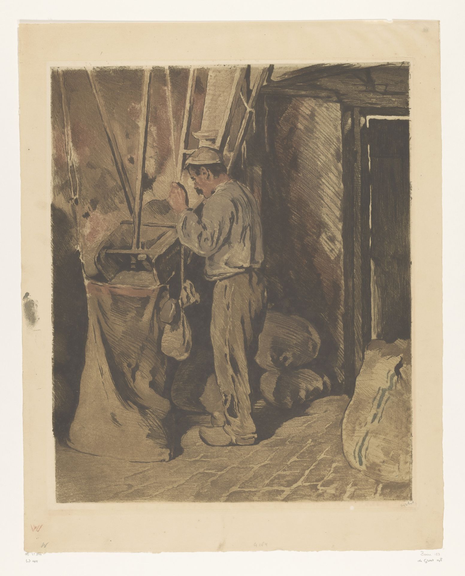 Molenaar bij een zak meel by Willem Witsen
