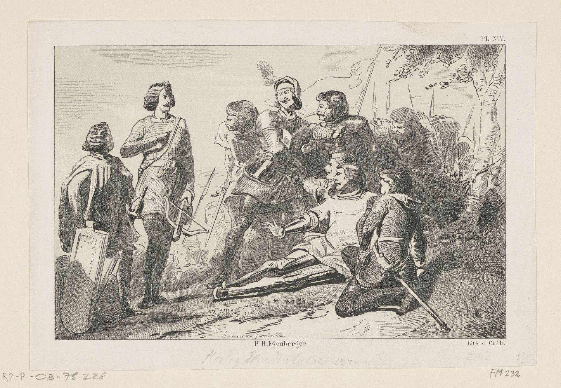 Hertog Eduard van Gelre vermoord door Herman Bier, 1371 by Jan van der (prentmaker) Veen