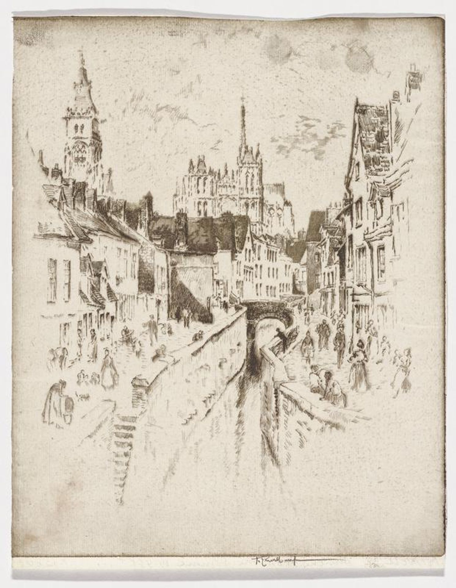 Amiens from the Somme by Joseph Pennell