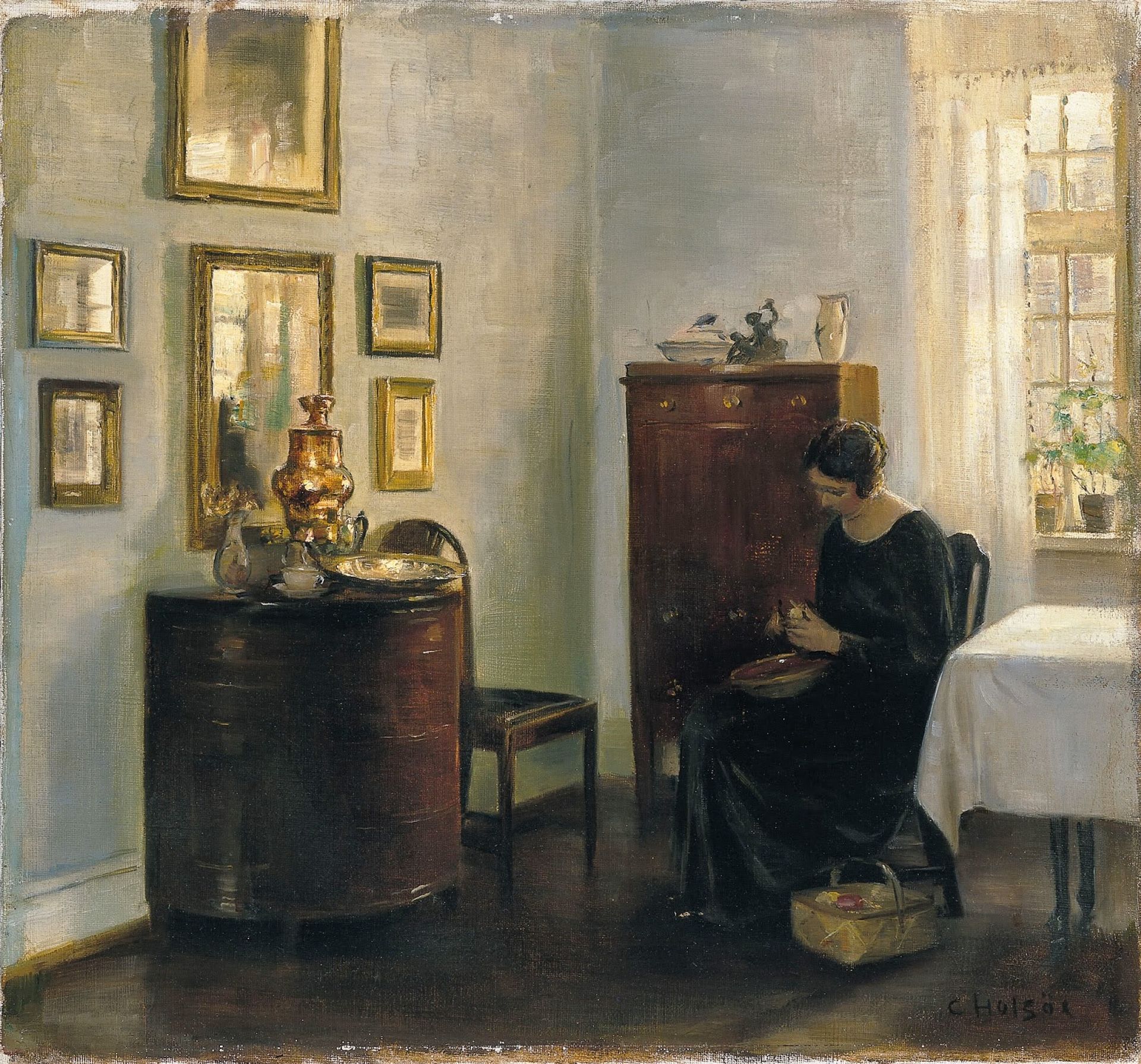 Woman with a Fruit Bowl by Carl Holsøe