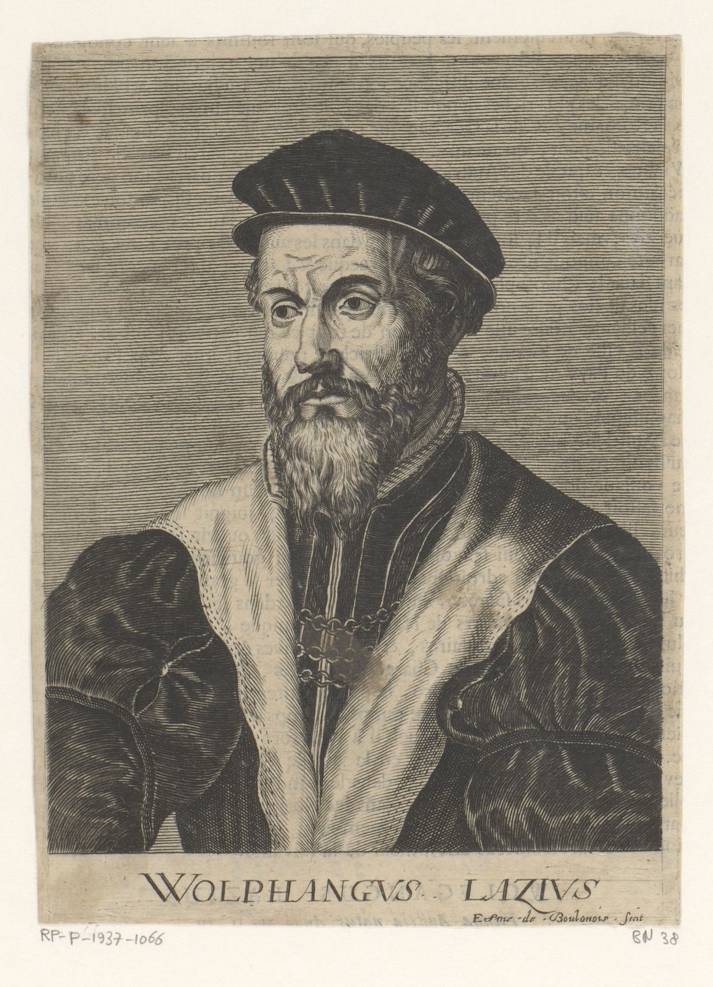 Portret van Wolfgang Lazius by Edme de Boulonois
