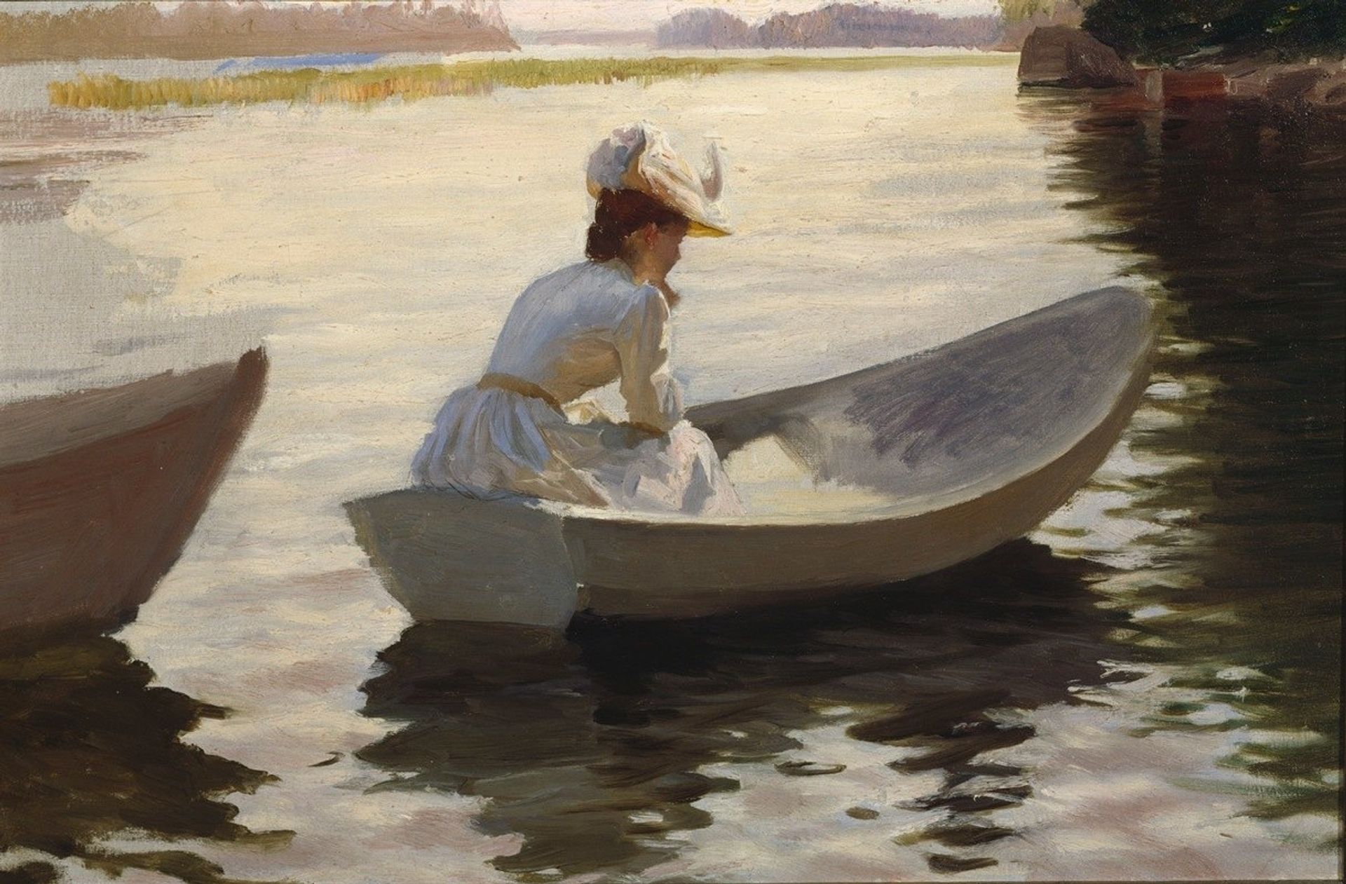 Woman in a boat by Albert Edelfelt