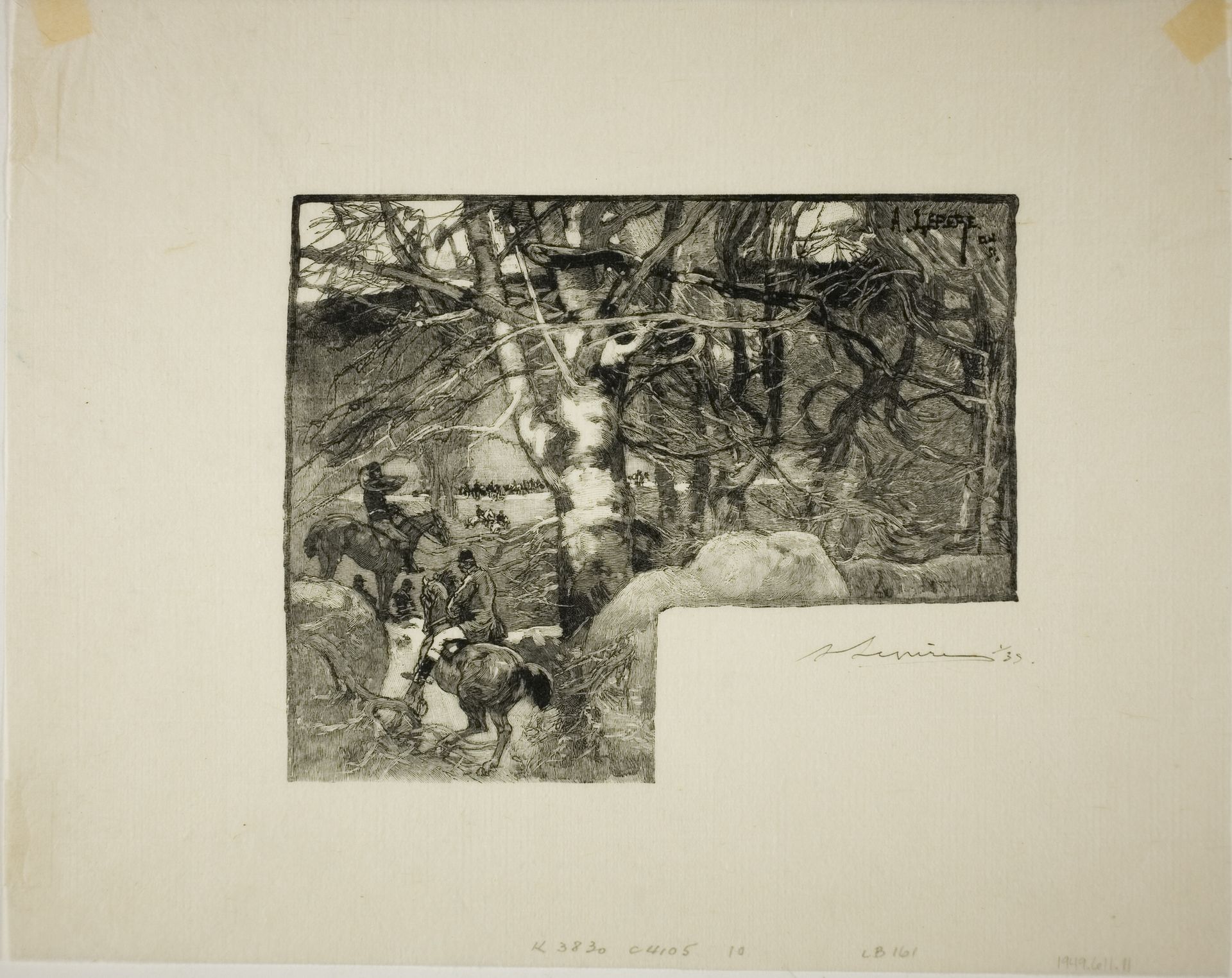 Ride to the Hounds, Mont-Gérard by Auguste-Louis Lepère