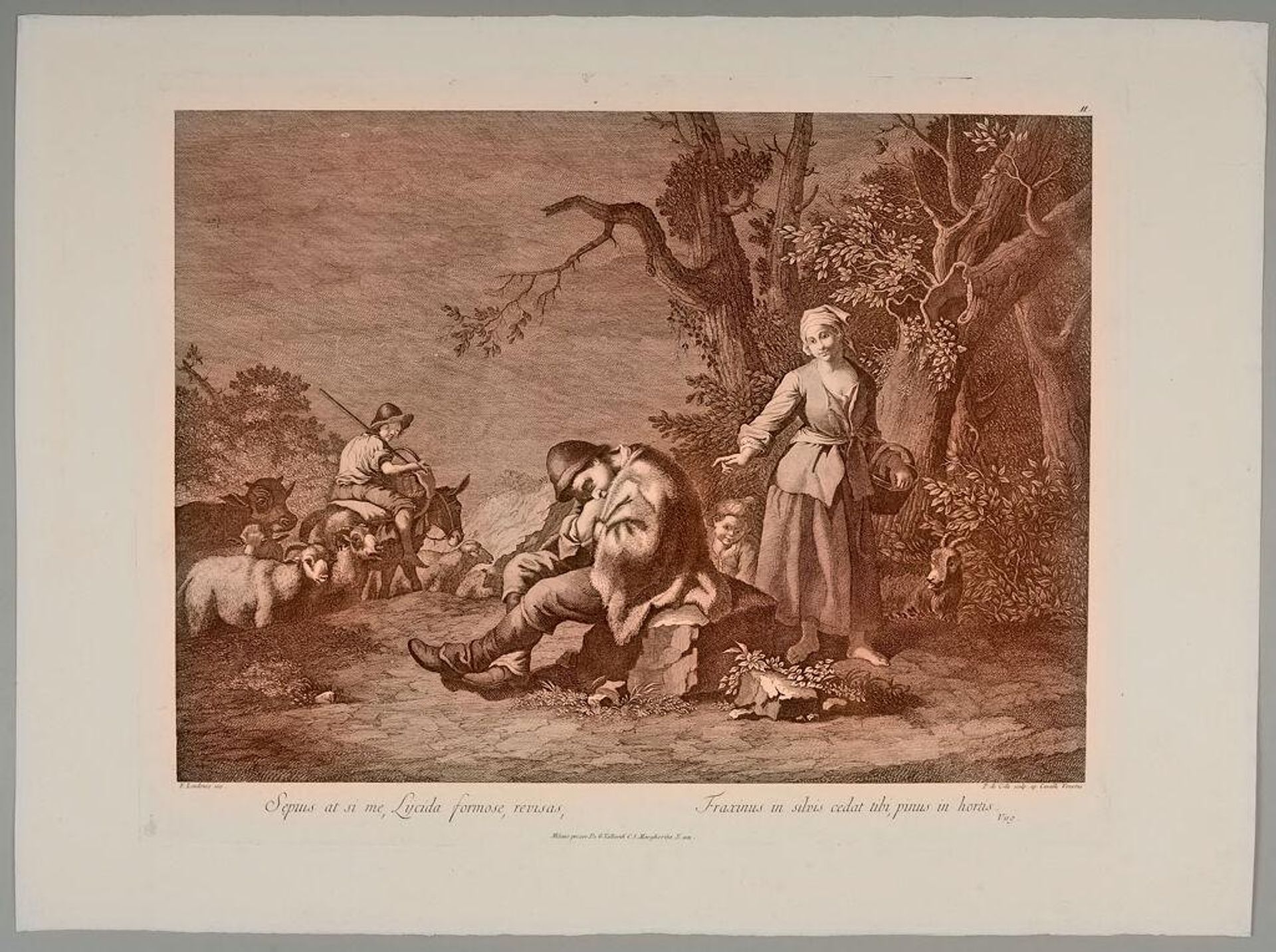 Young Woman and Sleeping Shepherd by Pellegrino dal Colle