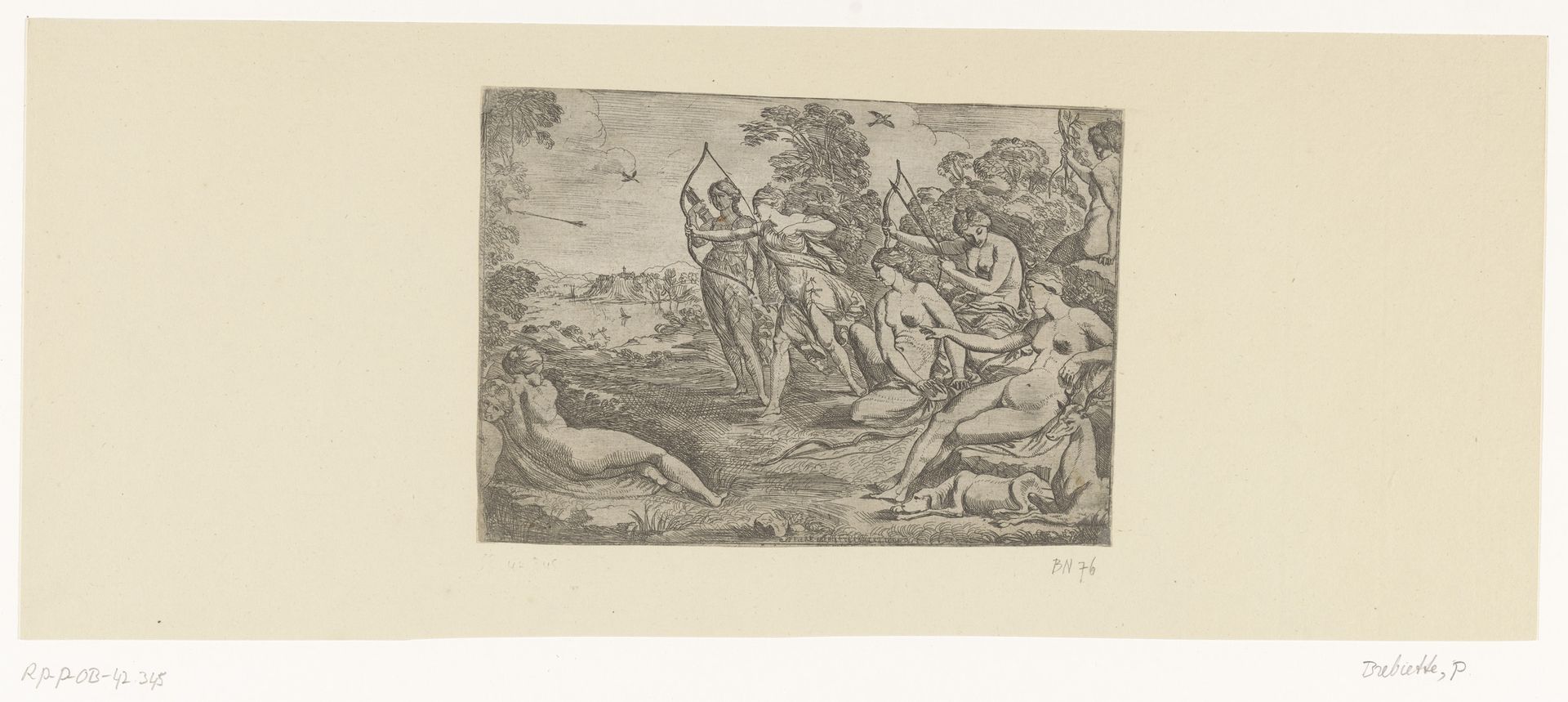 Diana op jacht by Pierre Brebiette