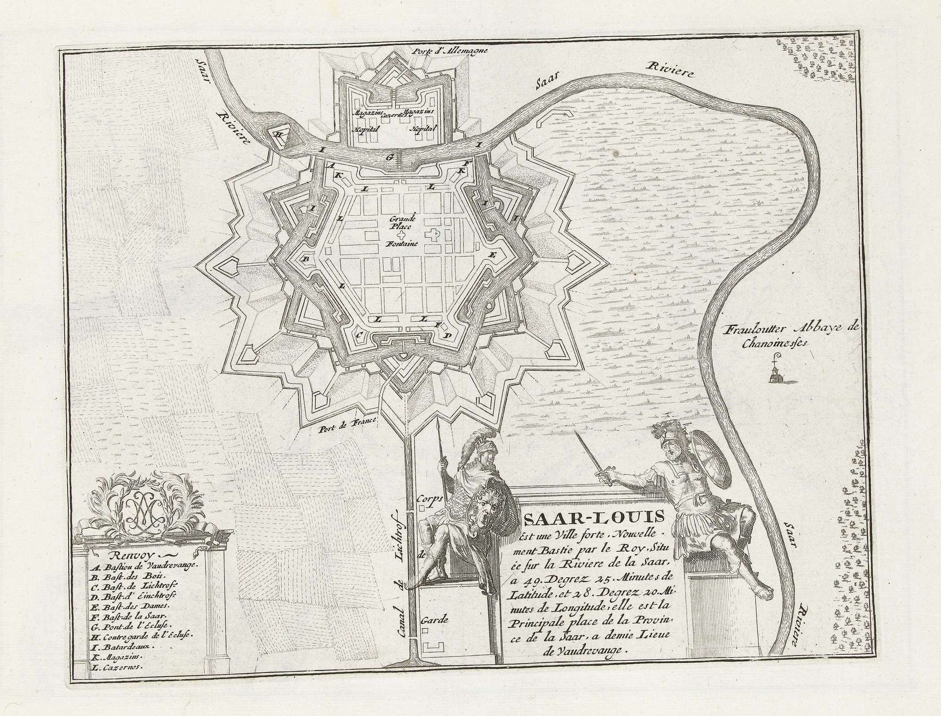 Plattegrond van Saarlouis, ca. 1693-1695 by Anonymous