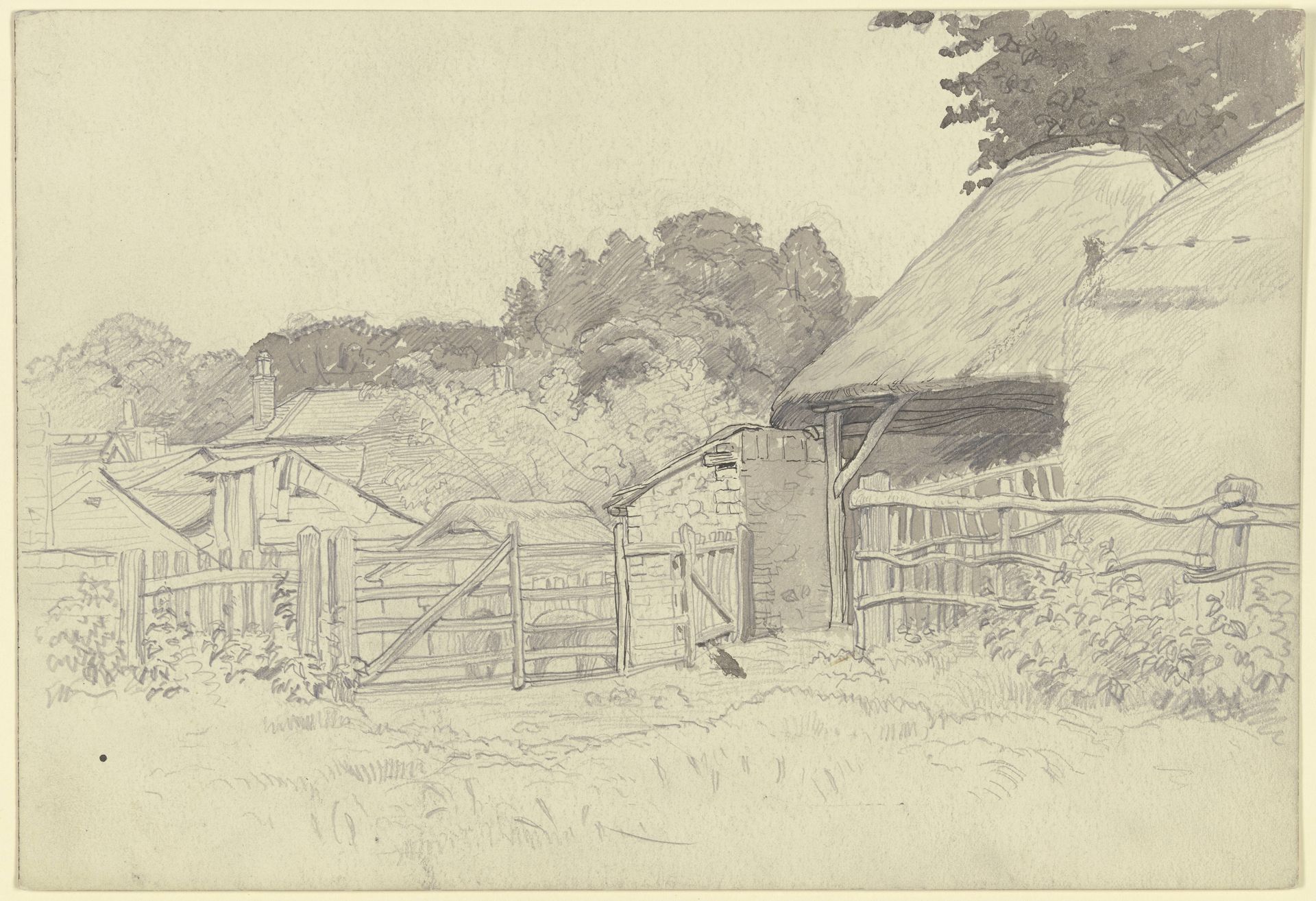Farmstead with grove by Otto Scholderer