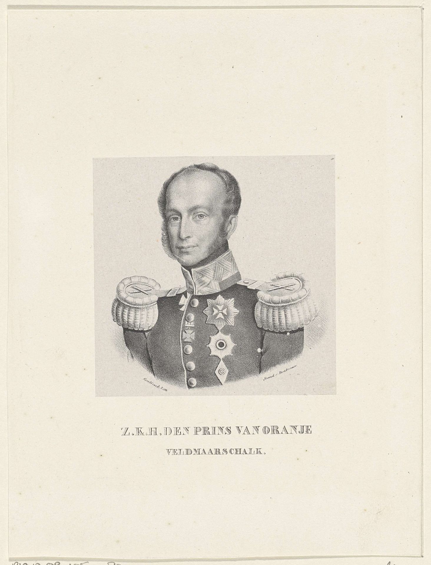 Portret van Willem II, koning der Nederlanden by Carel Frederik Curtenius Bentinck