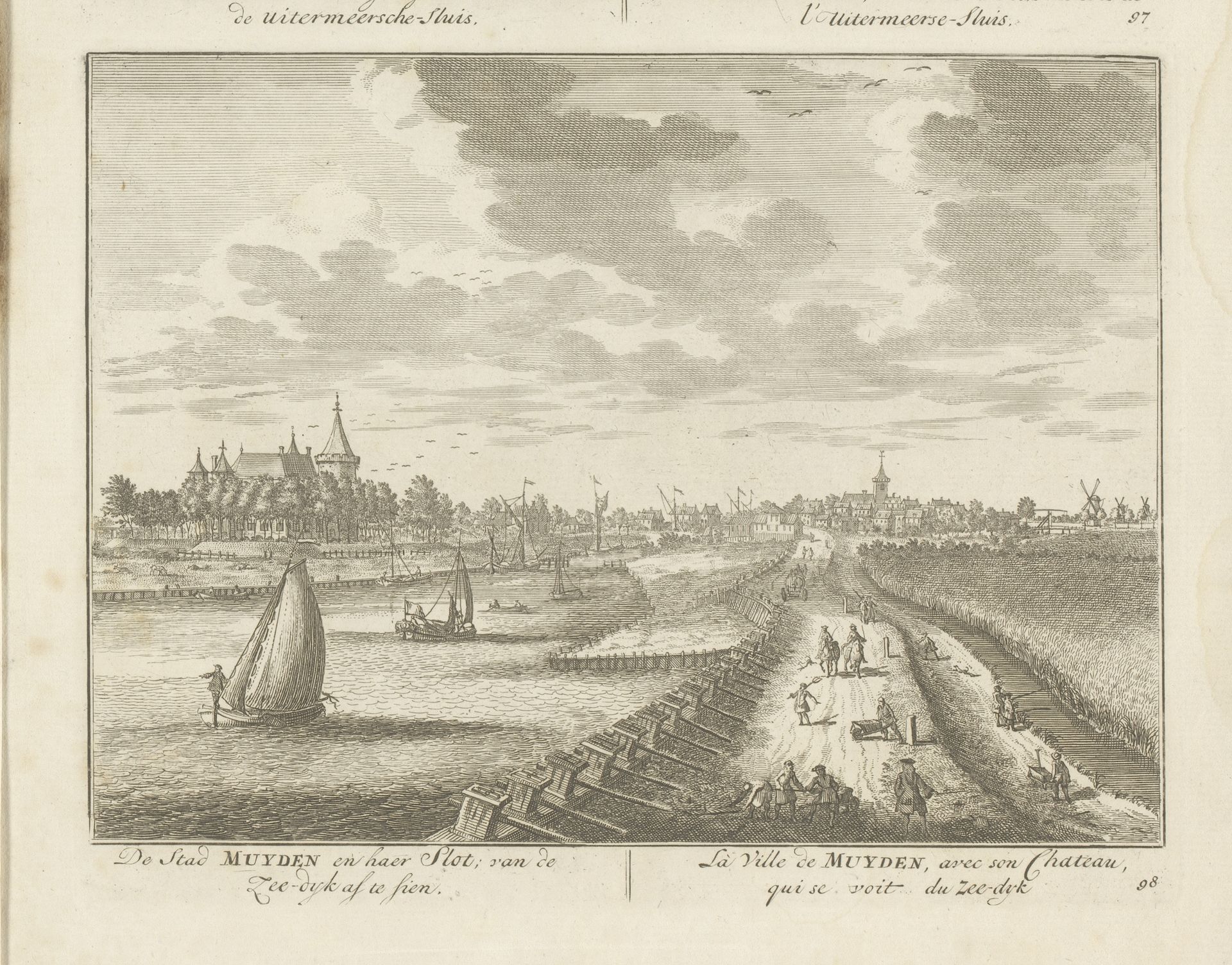 Gezicht op het Muiderslot aan de Vecht en Muiden by Daniël Stopendaal