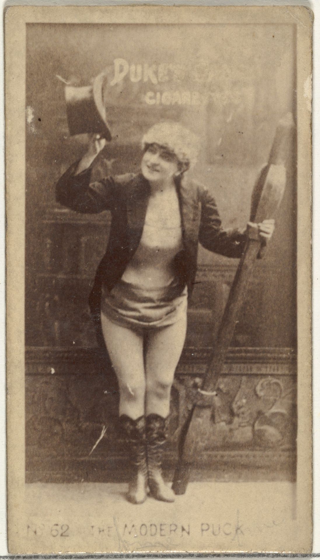 Card Number 62, The Modern Puck, from the Actors and Actresses series (N145-4) issued by Duke Sons & Co. to promote Cameo Cigarettes by W. Duke, Sons & Co.