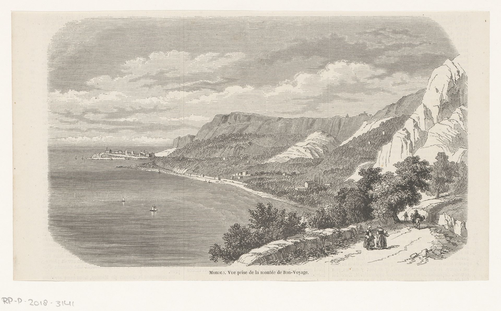 Gezicht op Monaco en de Baai van Roquebrune by Karl Girardet