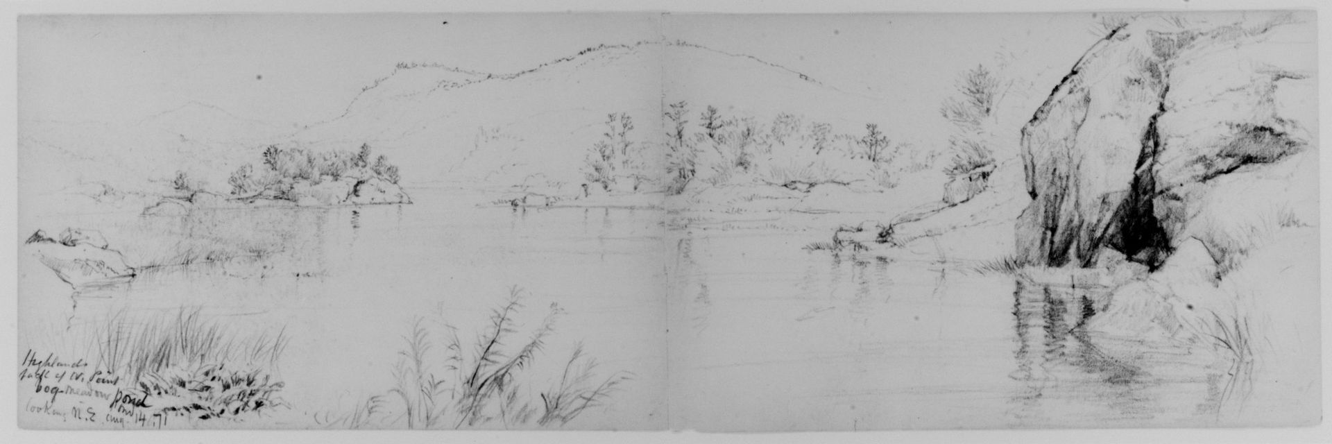 Bog Meadow Pond, West Point, 1871 (from Sketchbook) by Daniel Huntington