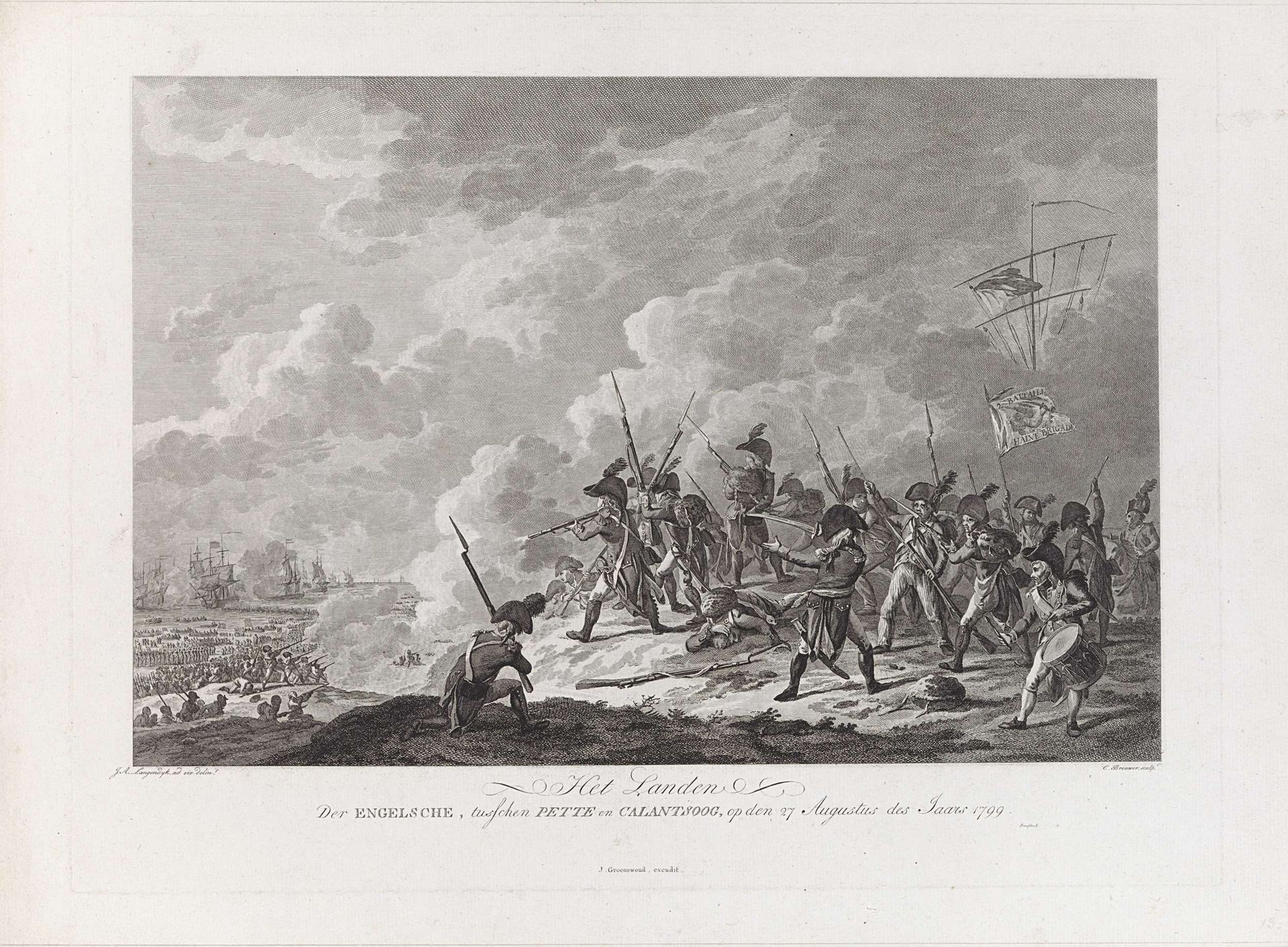 Landing van de Britten bij Callantsoog, 1799 by Cornelis Brouwer