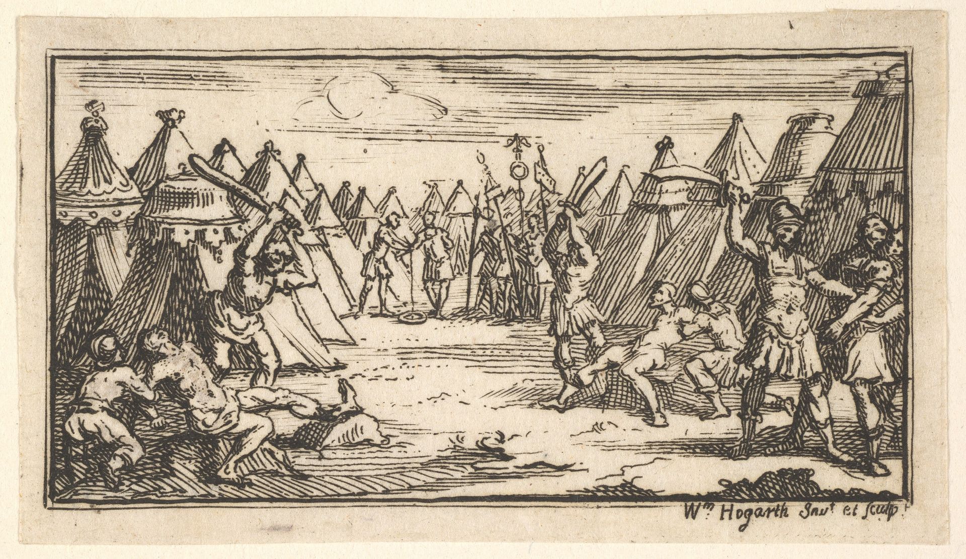 Breaking the Legs (John Beaver, Roman Military Punishments, 1725) by William Hogarth