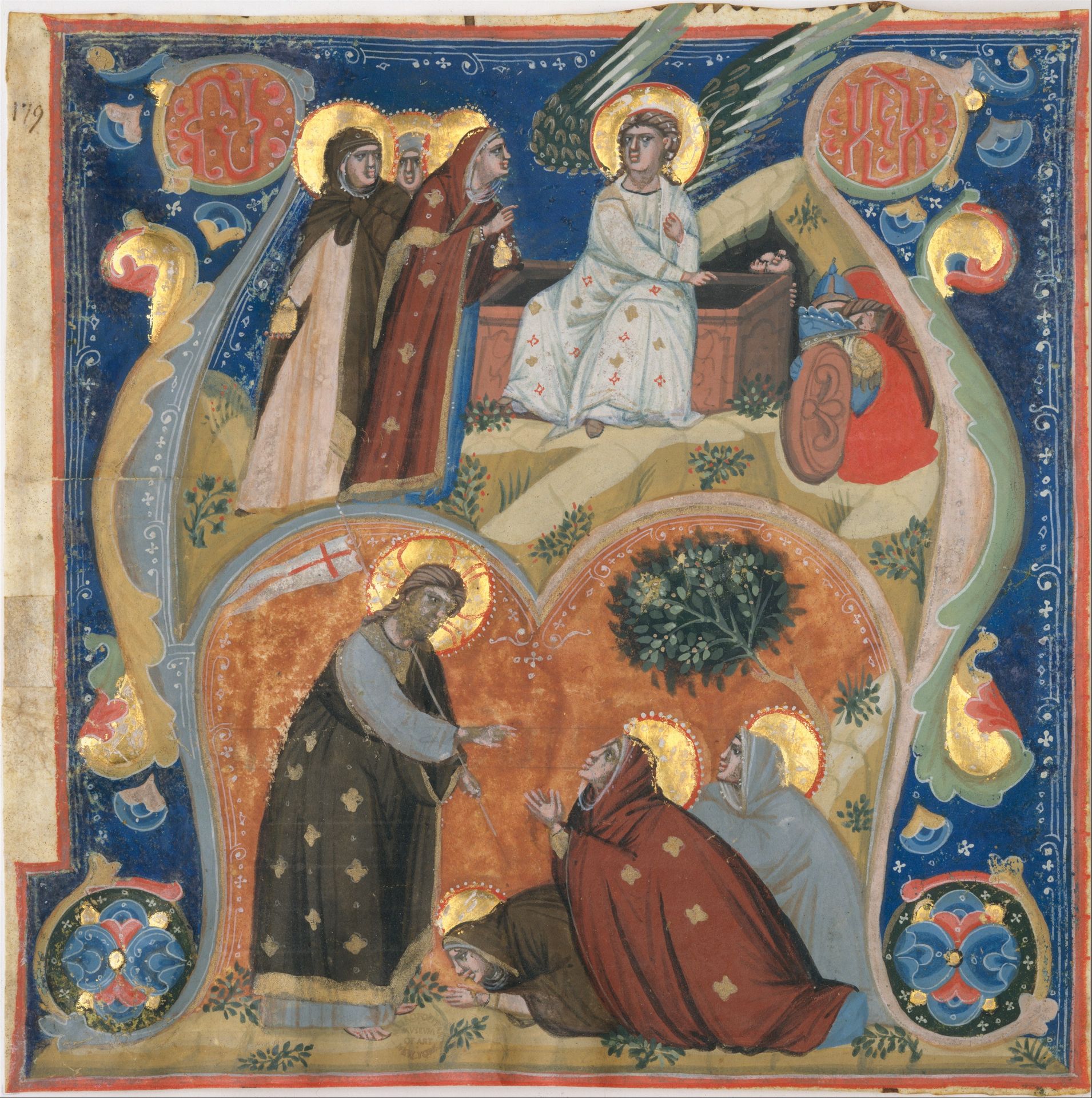 Manuscript Illumination with Scenes of Easter in an Initial A, from an Antiphonary by Nerius