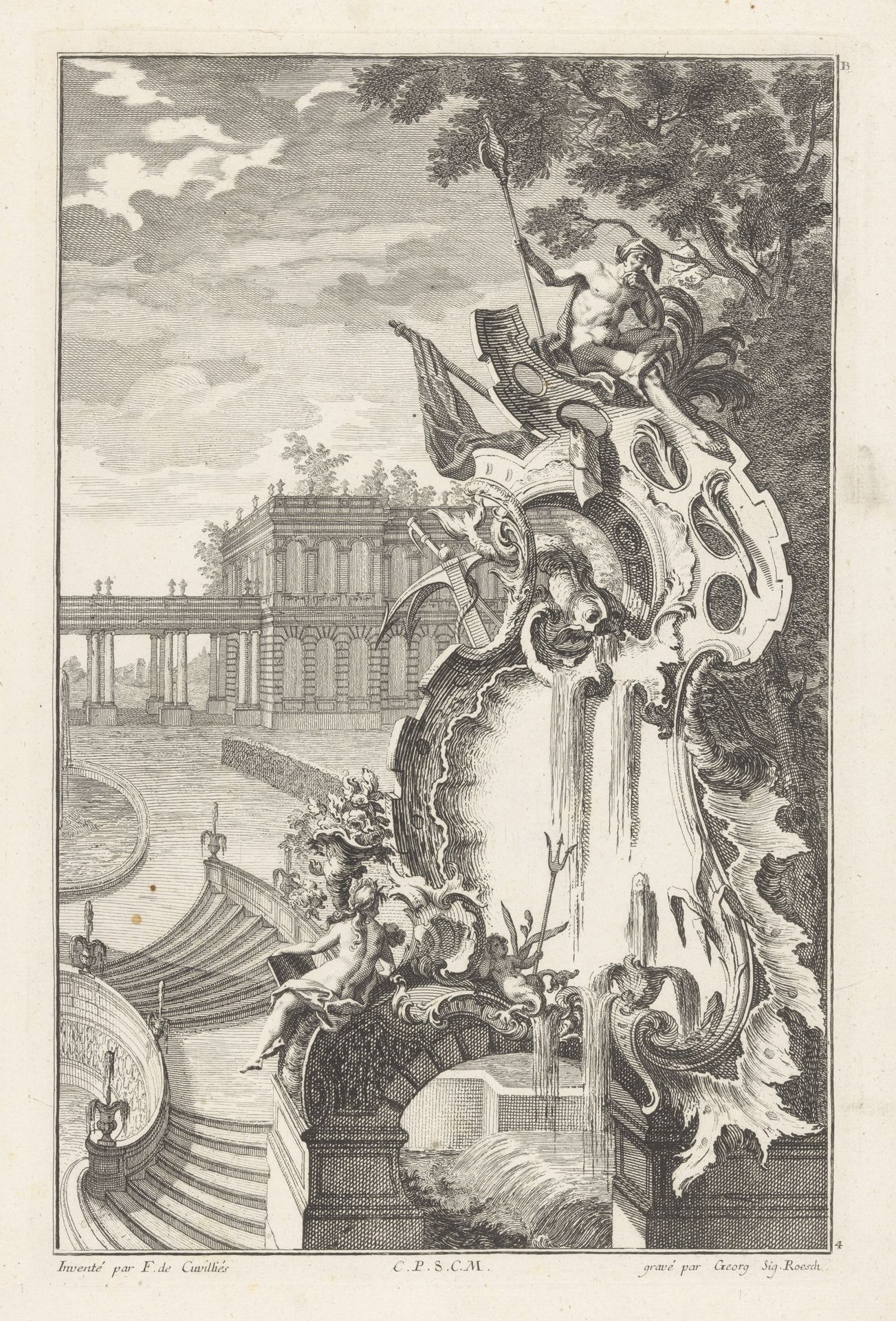 Fontein met man met staf by Georg Sigmund Rösch
