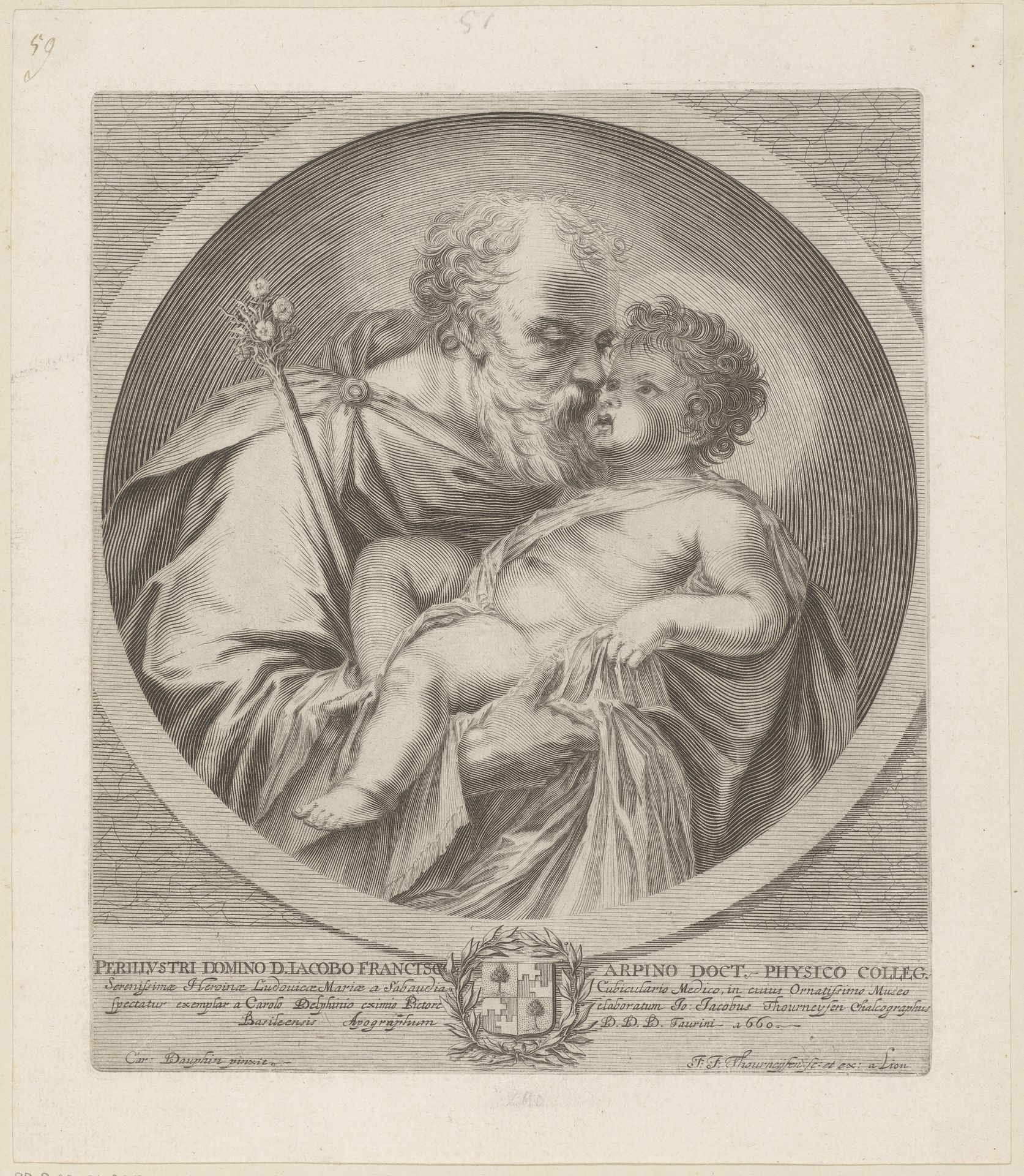 Heilige Jozef met het Christuskind by Johann Jakob (I) Thurneysen