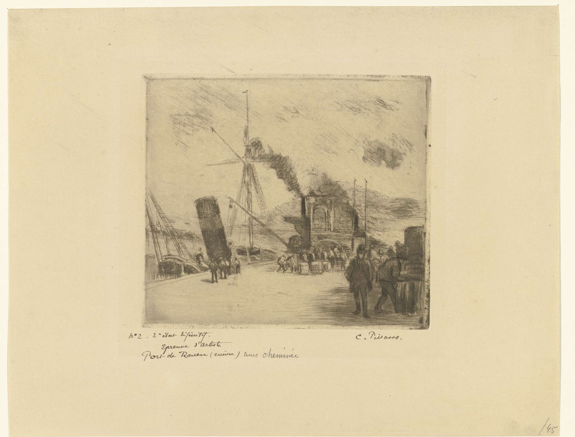 Haven van Rouen by Camille Pissarro