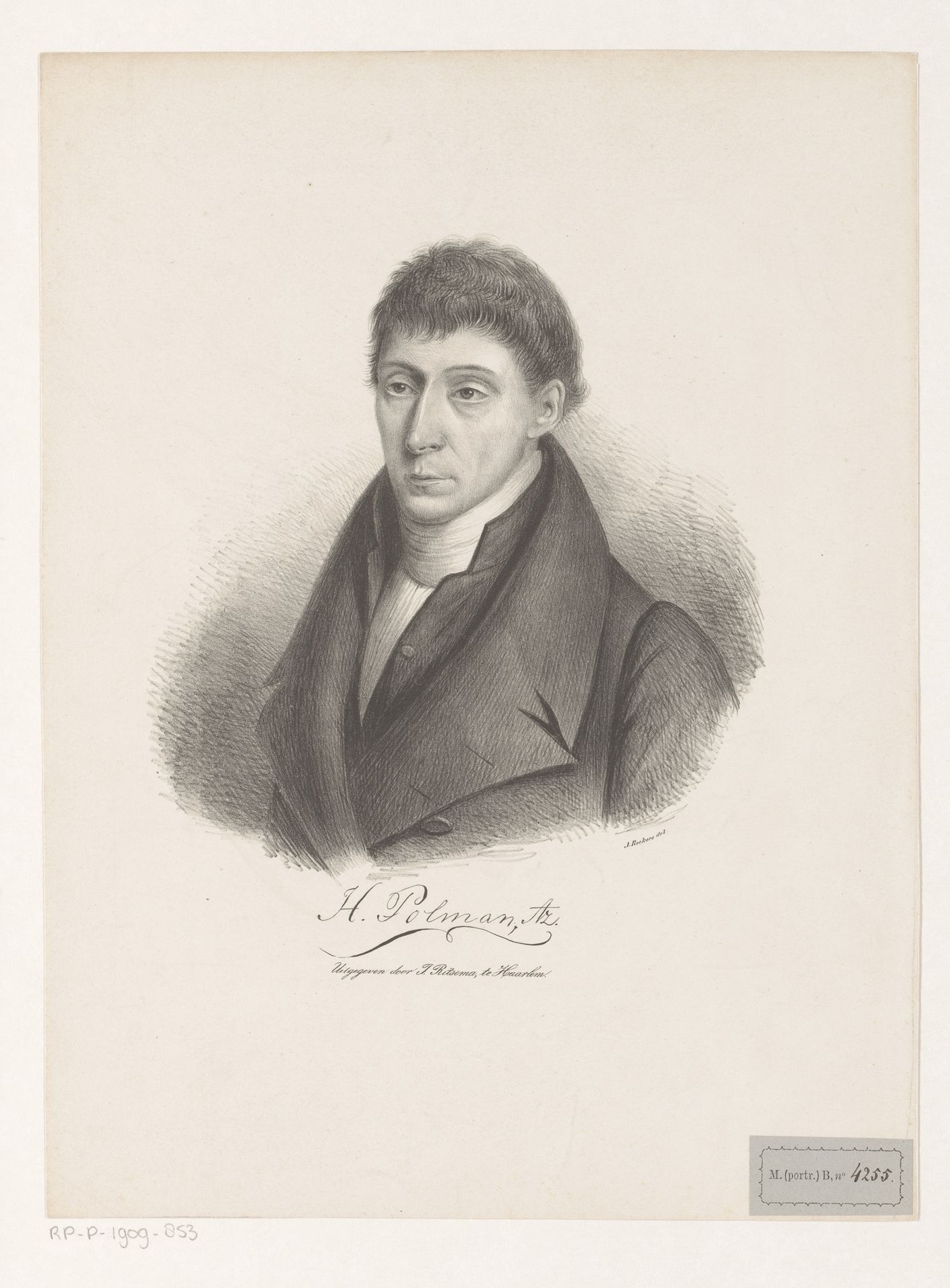 Portret van H. Polman by Johannes (I) Reekers