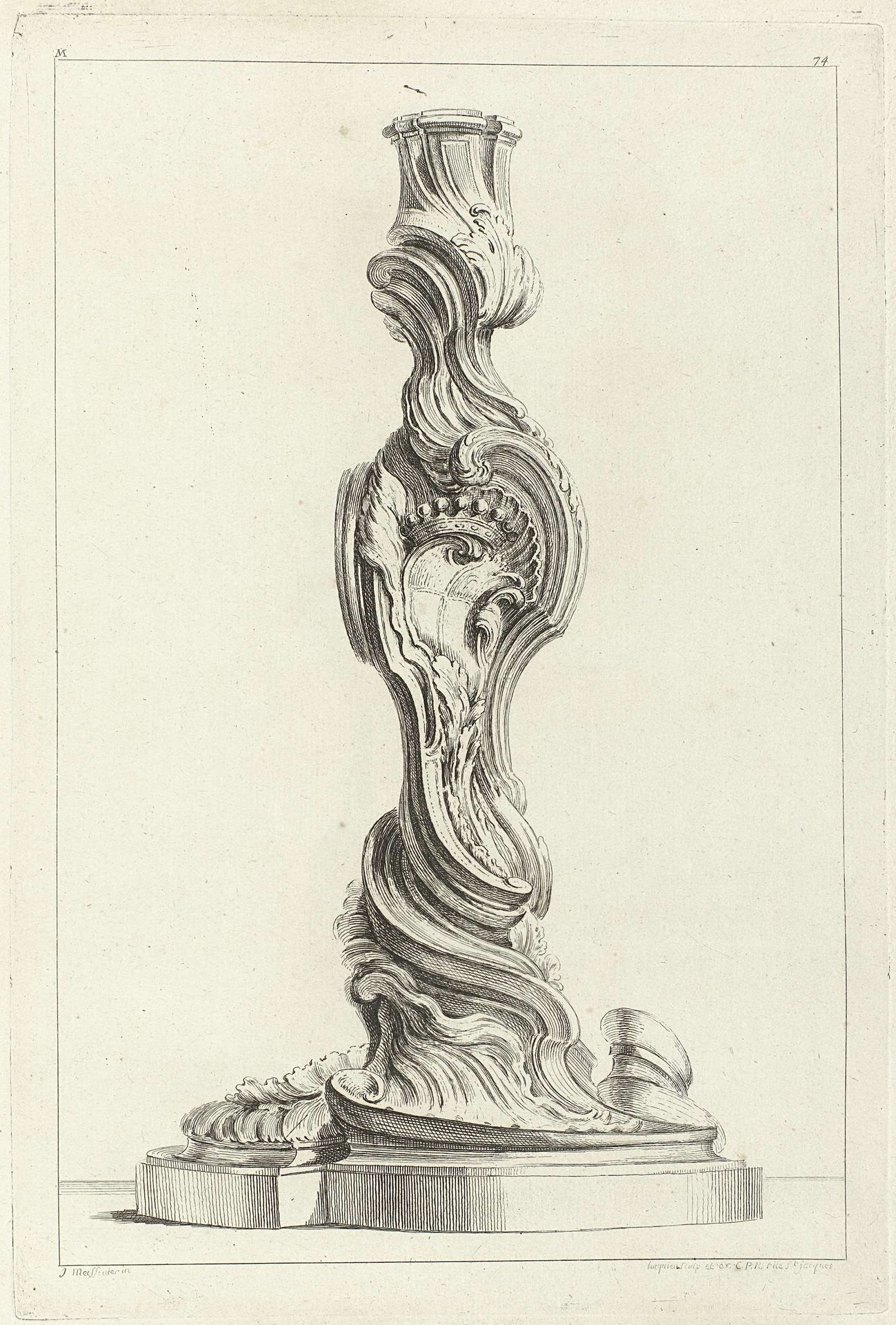 Ontwerp voor de voet van een kandelaar by Gabriel Huquier