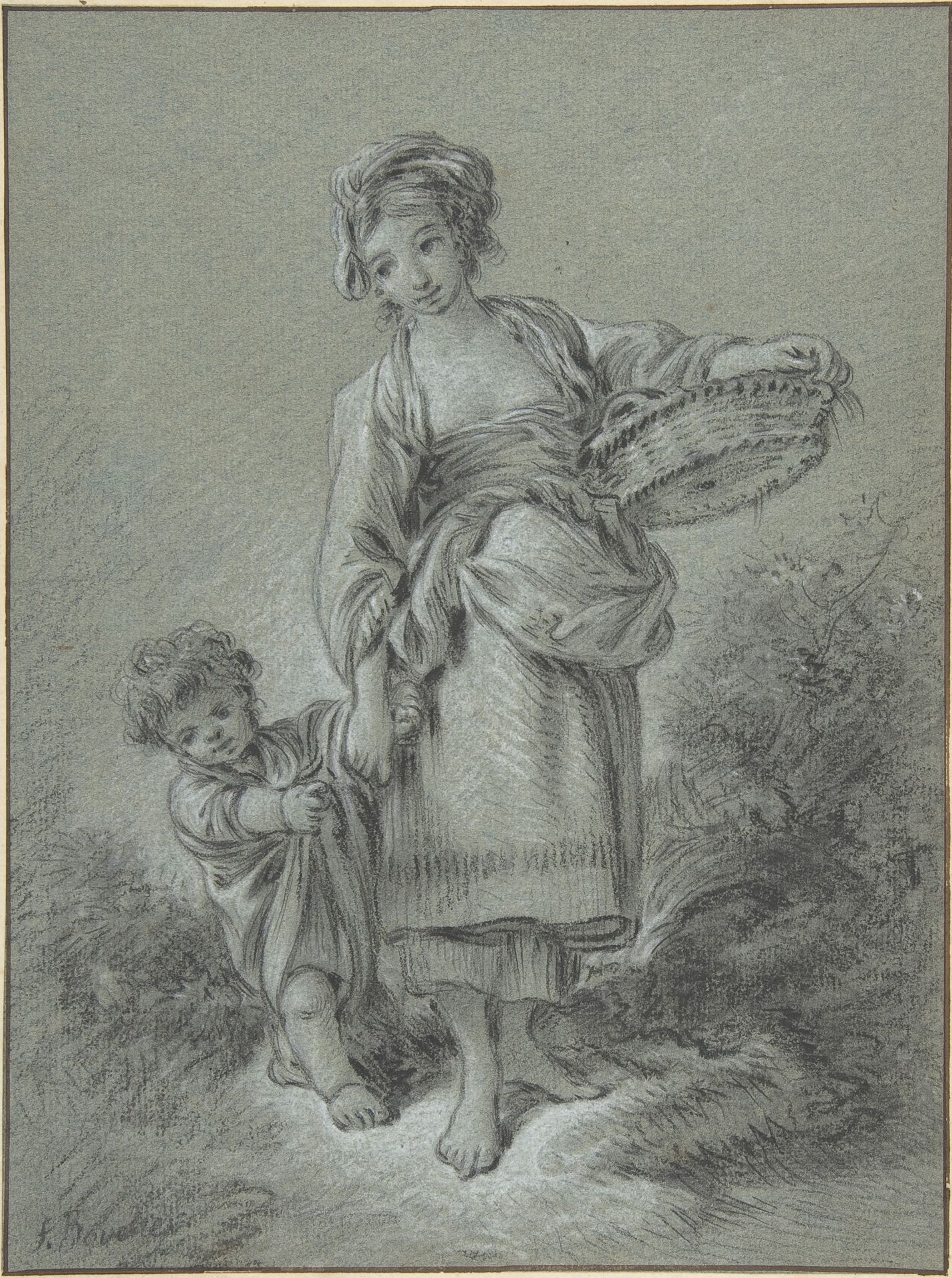 Woman and Boy by Francois Boucher
