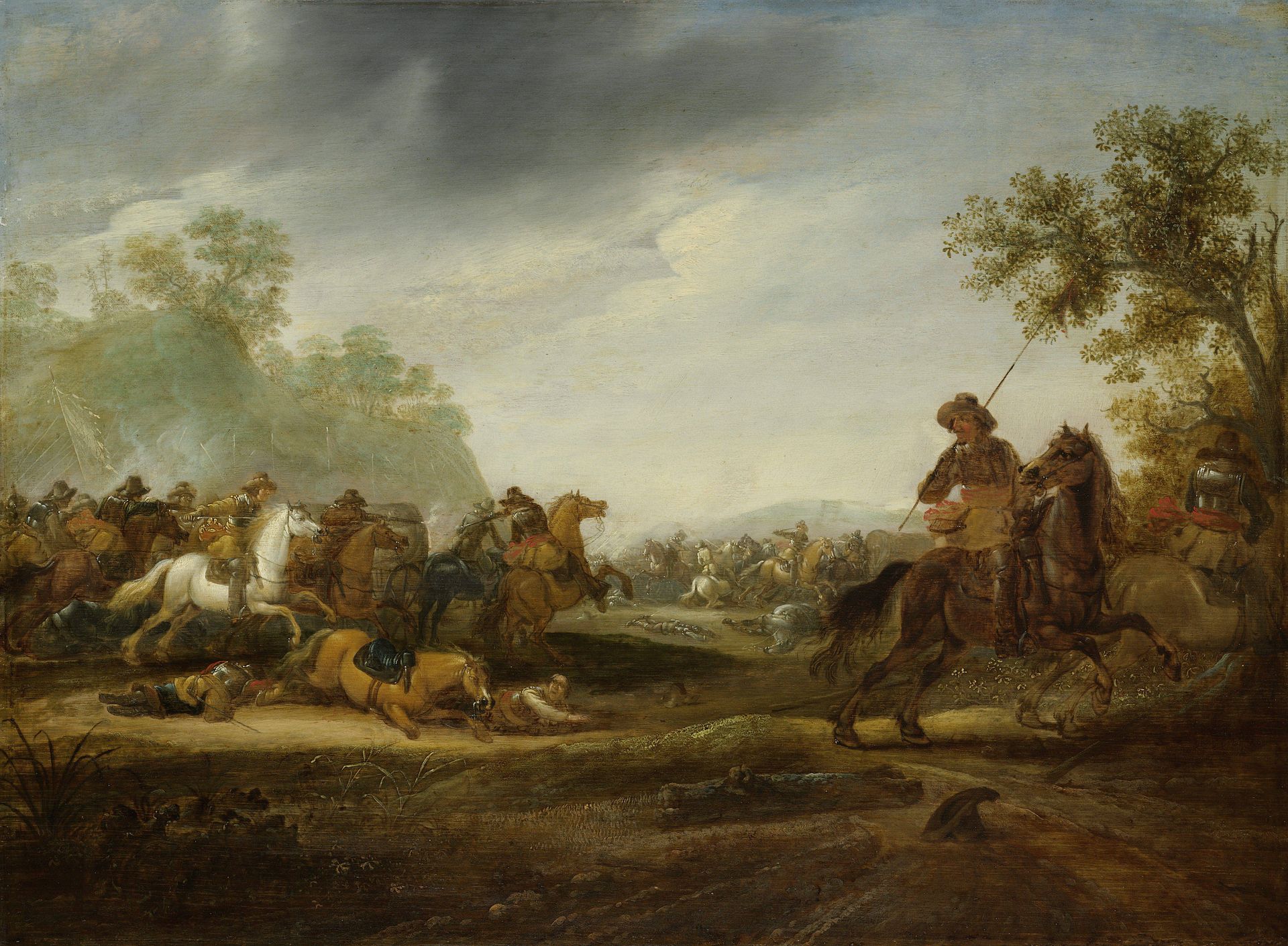 Cavalry Skirmish by A. van Hoef