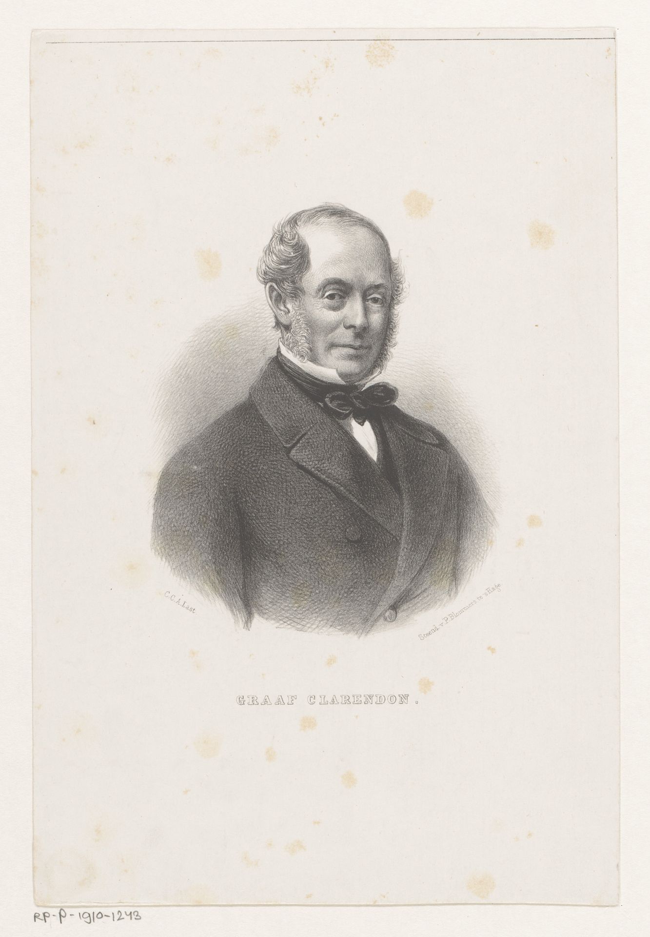 Portret van de graaf van Clarendon by Carel Christiaan Antony Last