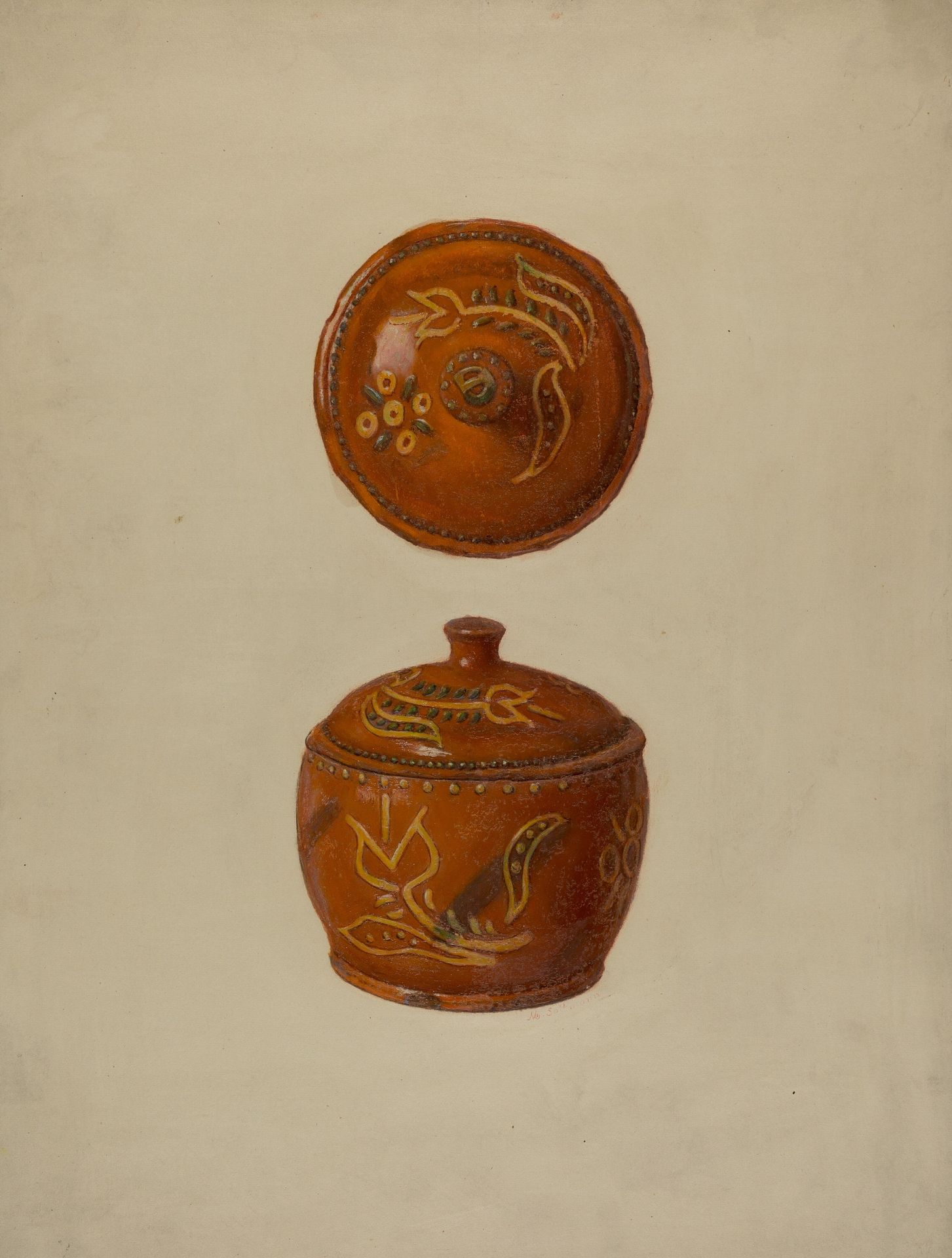 Pa. German Jar with Cover by Max Soltmann