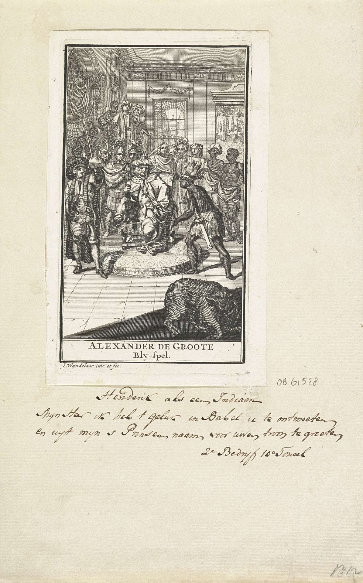 Hendrik voor Krelis Louwen als Alexander de Grote by Jan Wandelaar