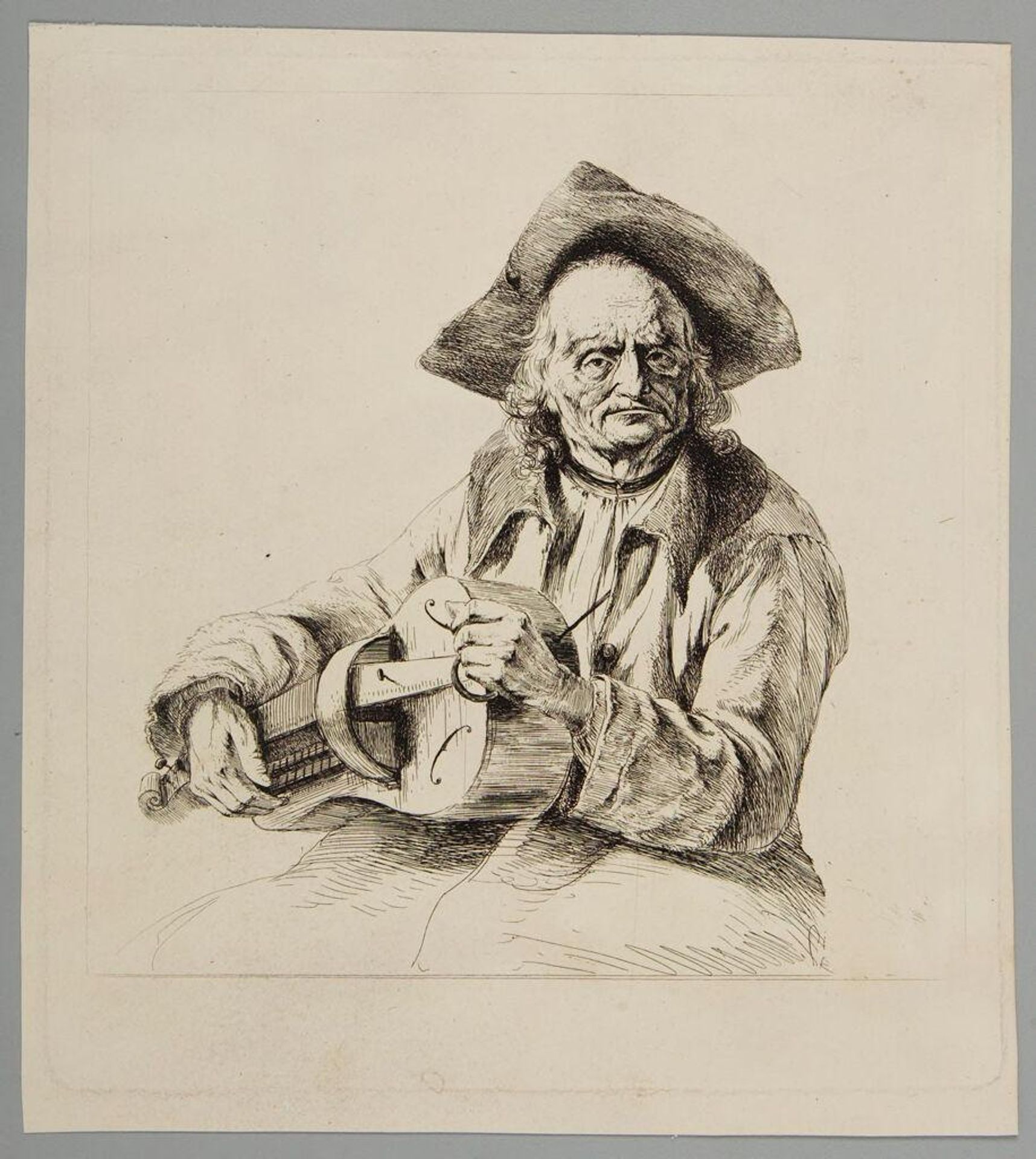 Hurdy-Gurdy Player by Jean Jacques de Boissieu