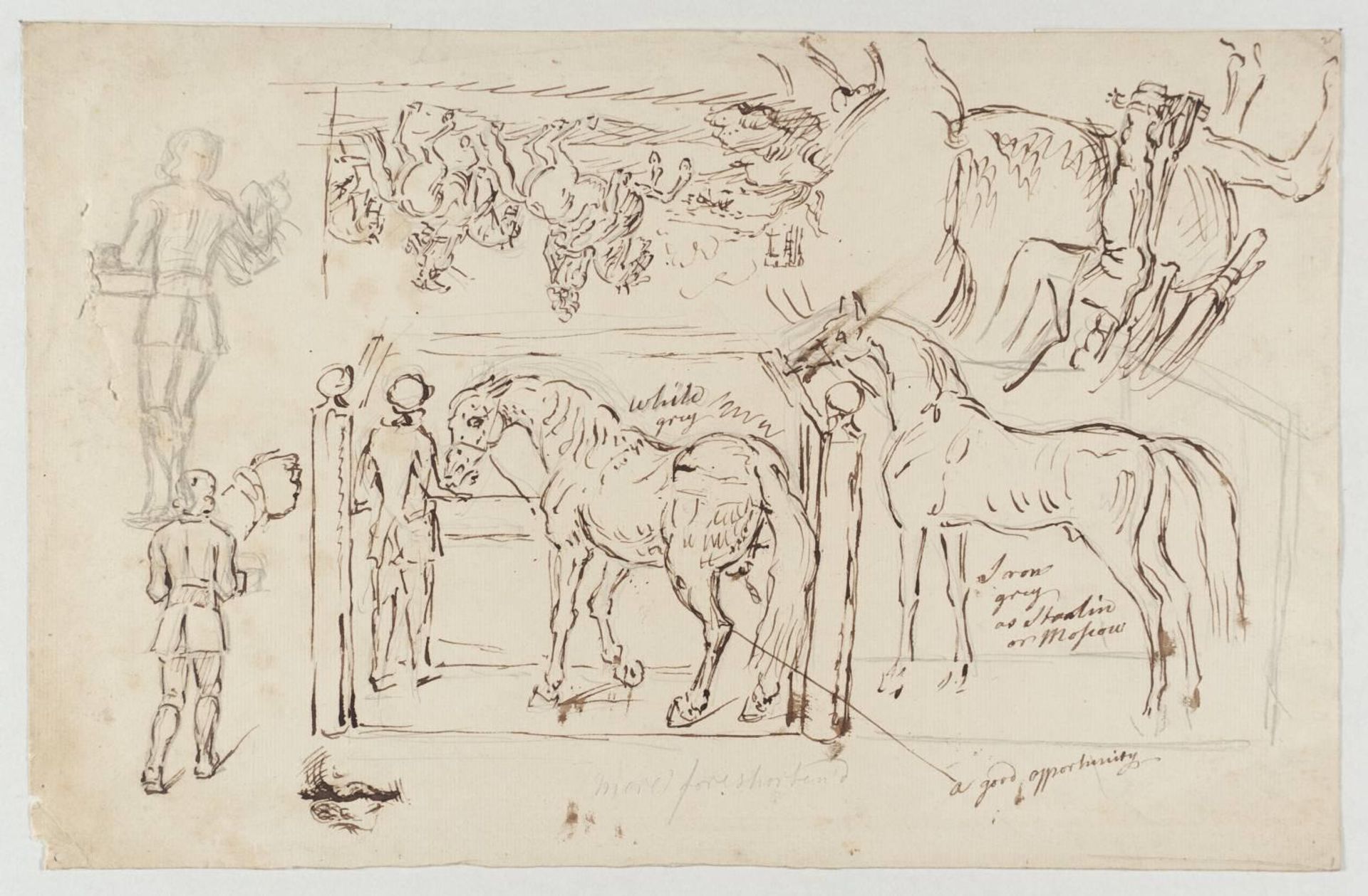 Horses in a Stable, Grooms, Etc. by James Seymour