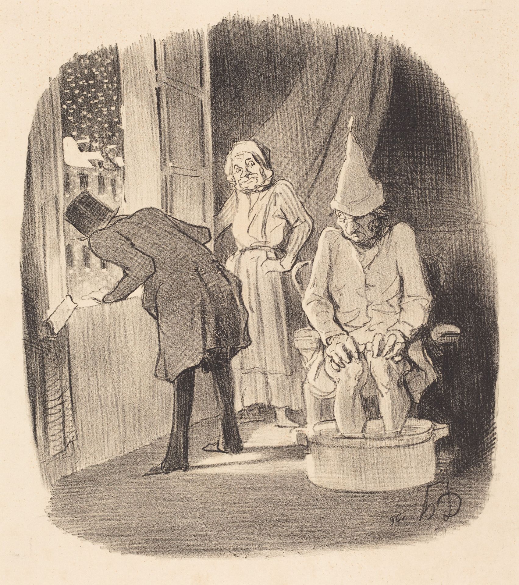 Inconvénient de mettre son logement... by Honoré Daumier