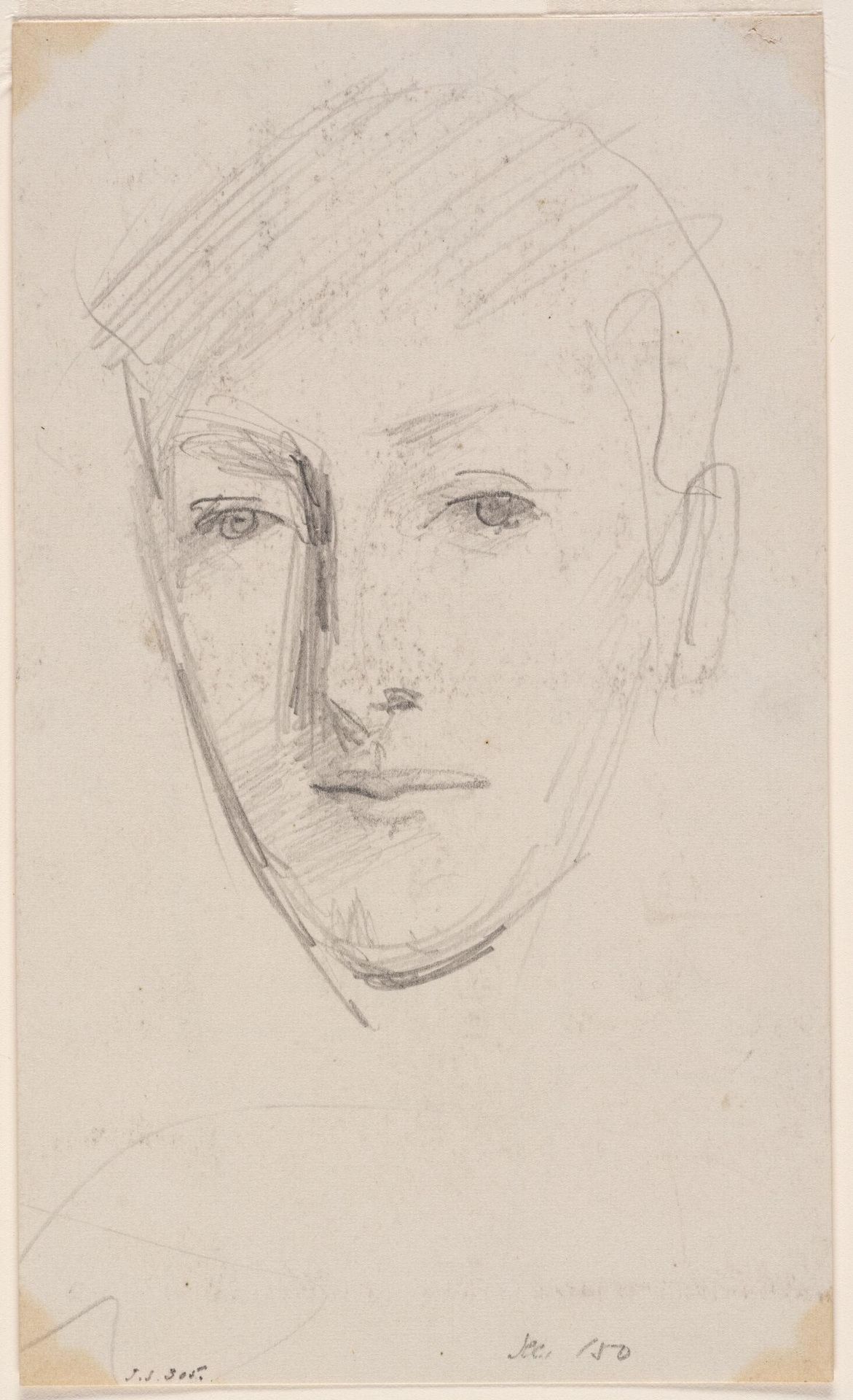 Sketch of Lady Hamilton; verso: Partial Sketch for Moses, Boston Public Library by John Singer Sargent