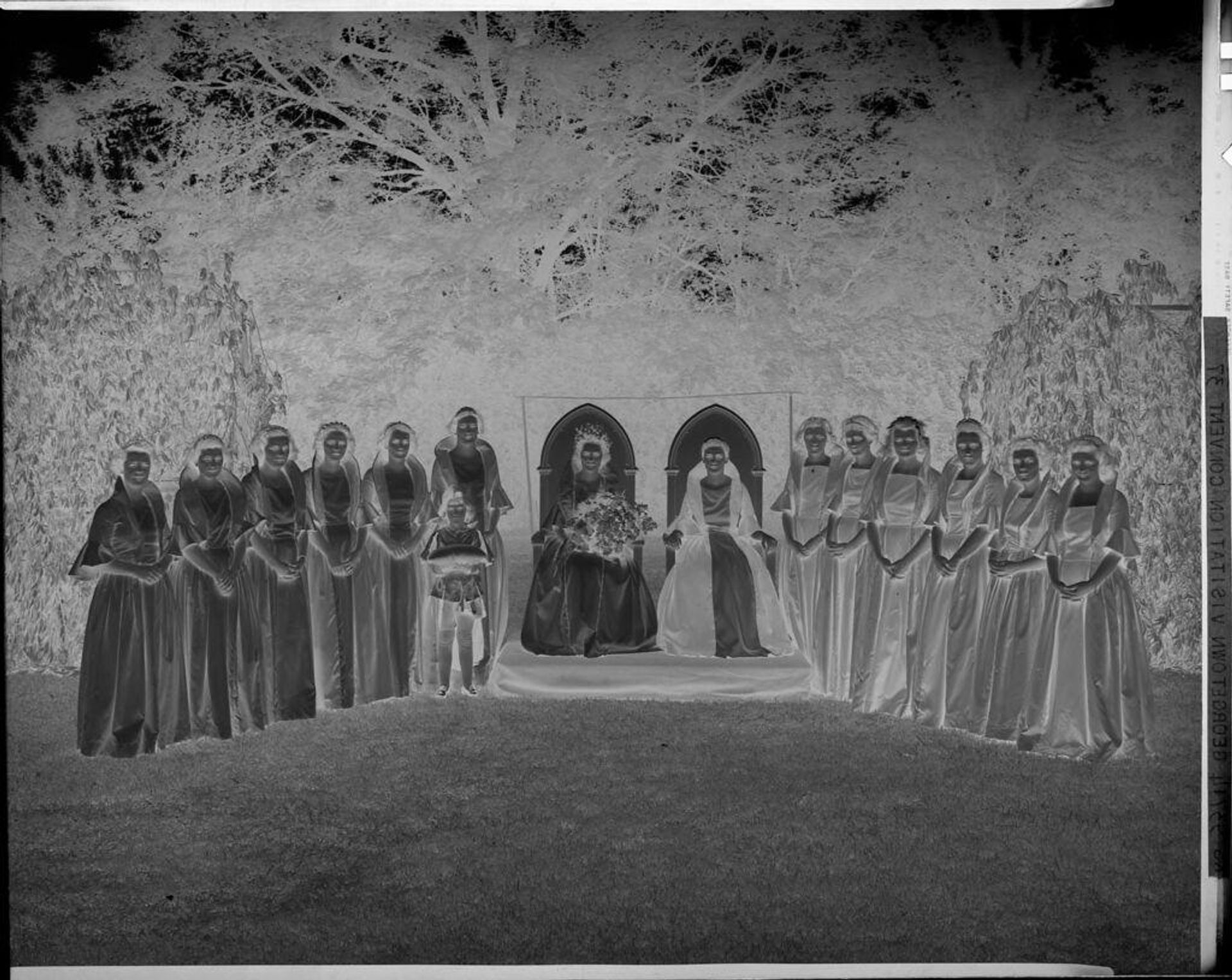 Untitled (formally dressed girls, outside) by Harris & Ewing