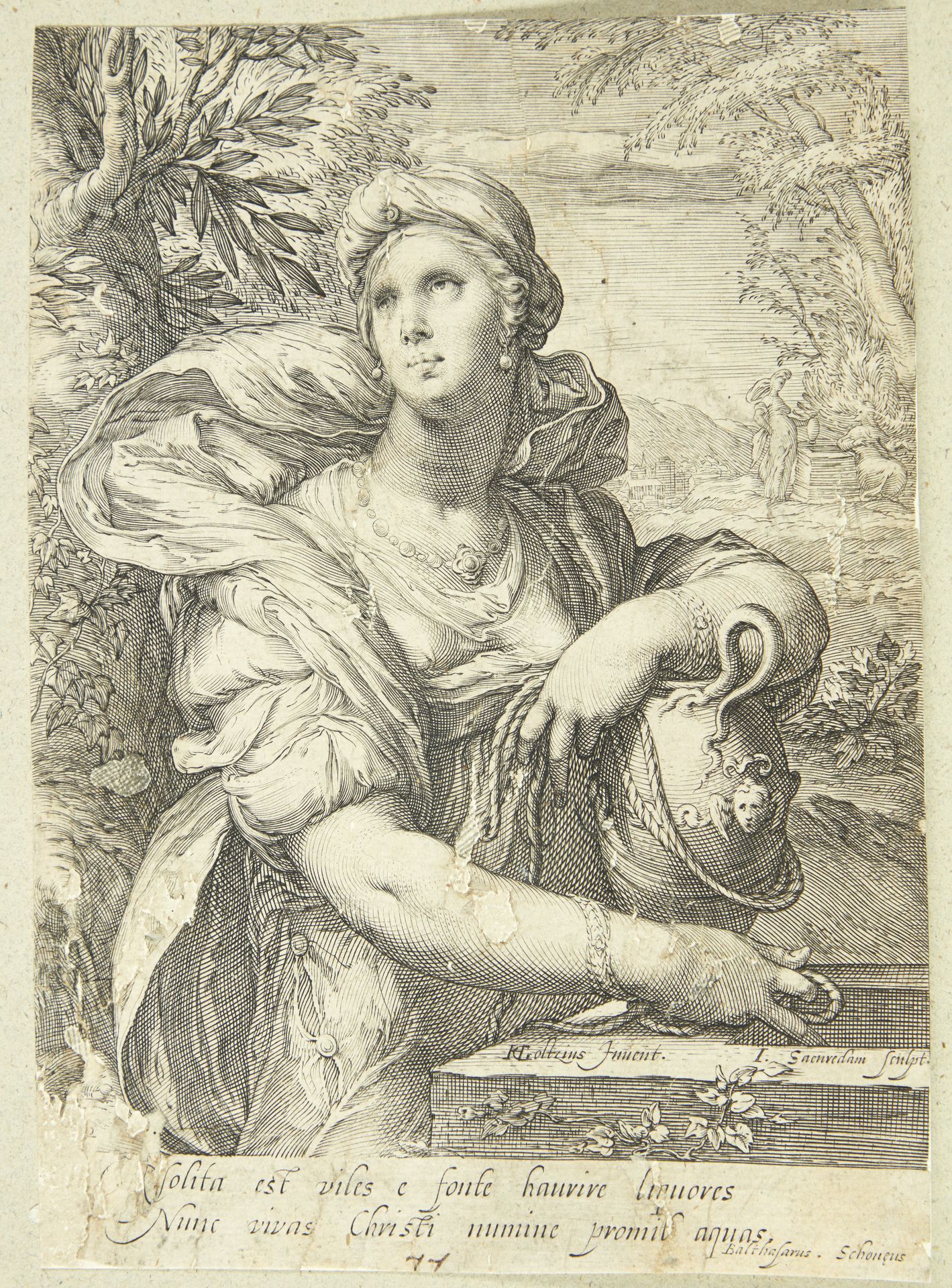 Den samaritanske kvinde ved brønden by Jan Saenredam