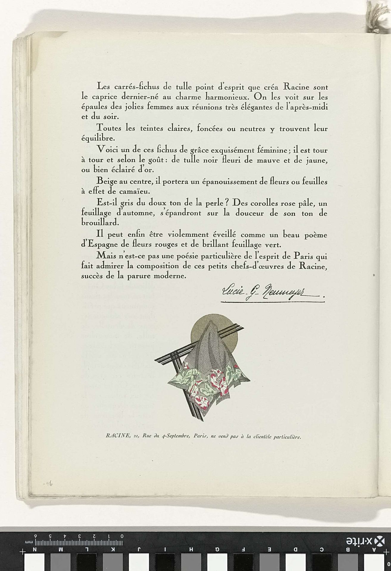Art - Goût - Beauté, Feuillets de l' élégance féminine, Noël 1928, No. 100, 9e Année, p. 46 by Anonymous