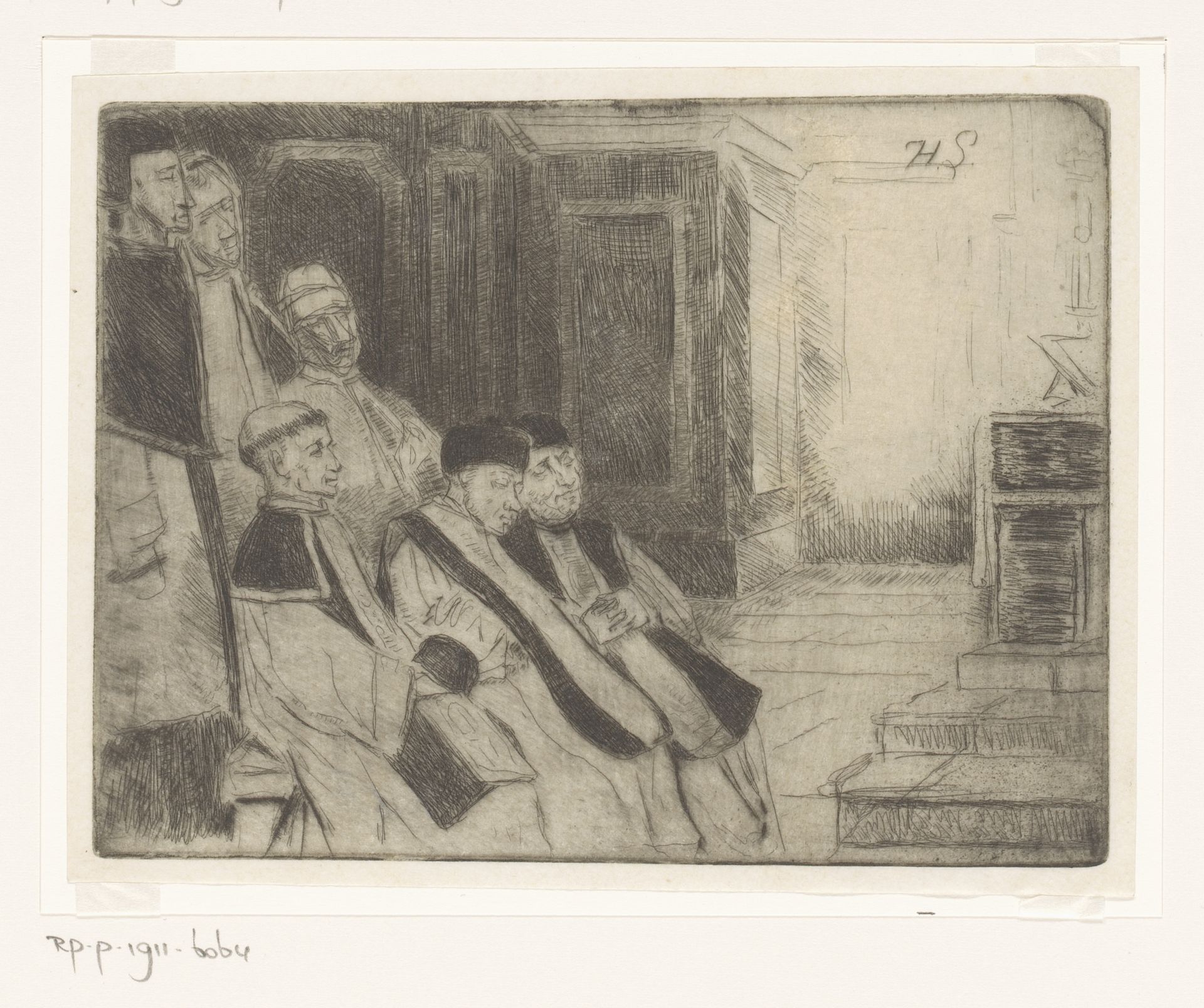 Kerkinterieur tijdens een Katholieke mis by Henri Leys