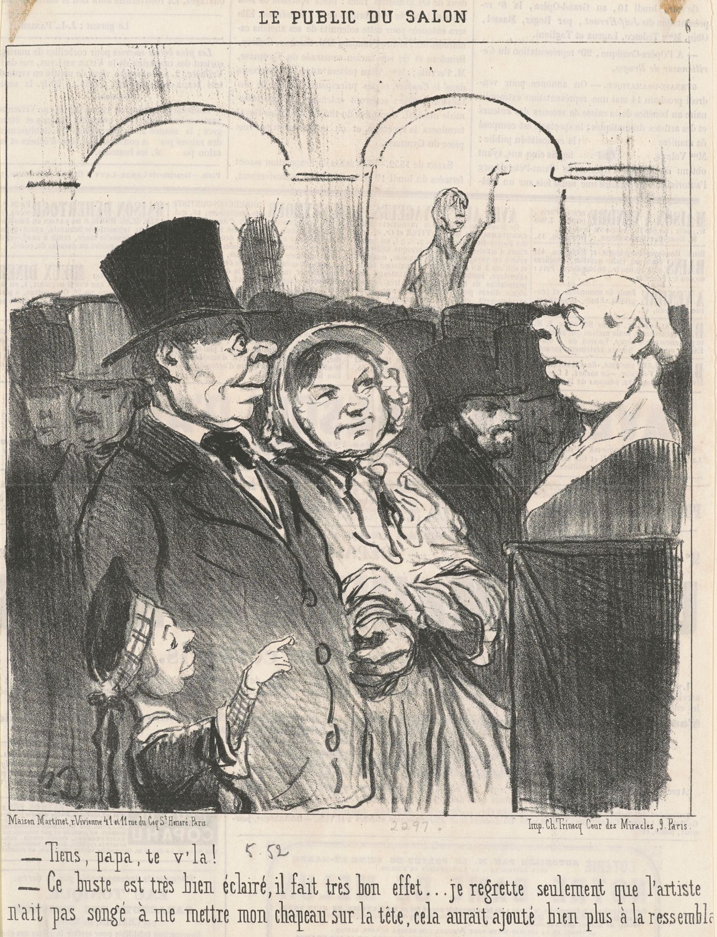Tiens, papa, te v'la! ... by Honoré Daumier